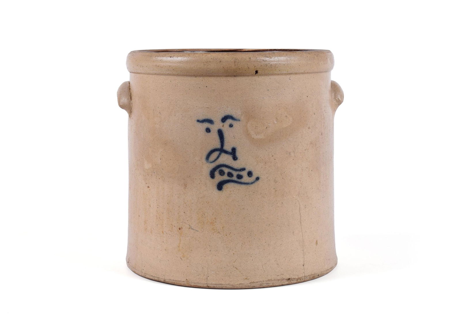 UNUSUAL FOUR GALLON FACE CROCK (1 of 6)