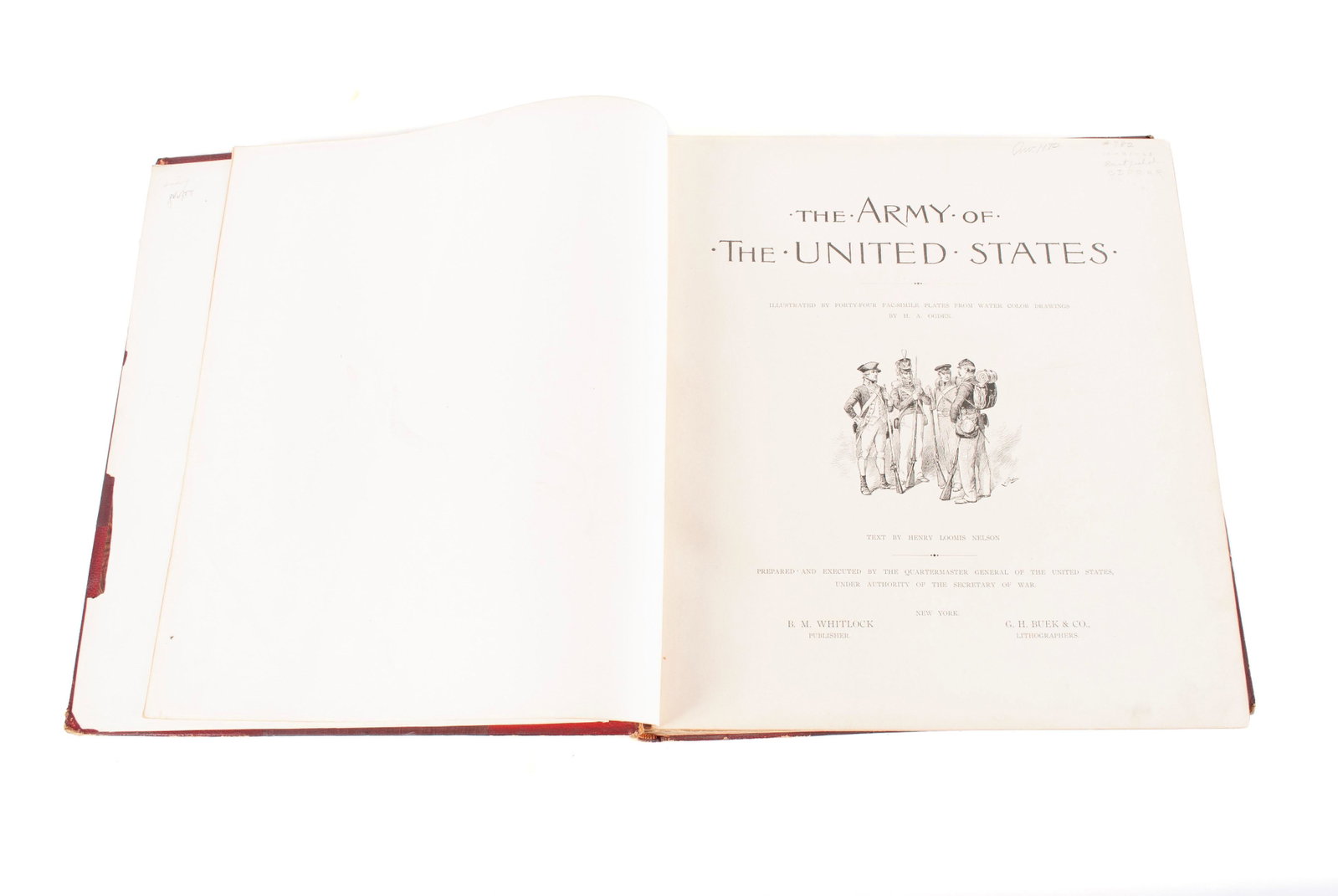 HENRY LOOMIS NELSON, THE ARMY OF THE UNITED STATES: HENRY LOOMIS NELSON, THE ARMY OF THE UNITED STATES Illustrated By Forty-Four Facsimile Plates from Watercolor Drawings By H. A. Ogden, prepared and executed by the Quartermaster General of the United 