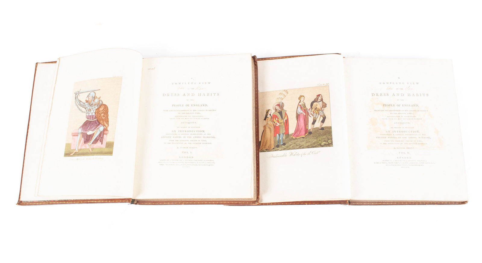 JOSEPH STRUTT, A COMPLETE VIEW OF THE DRESS AND HABITS OF THE PEOPLE OF ENGLAND (1 of 15)