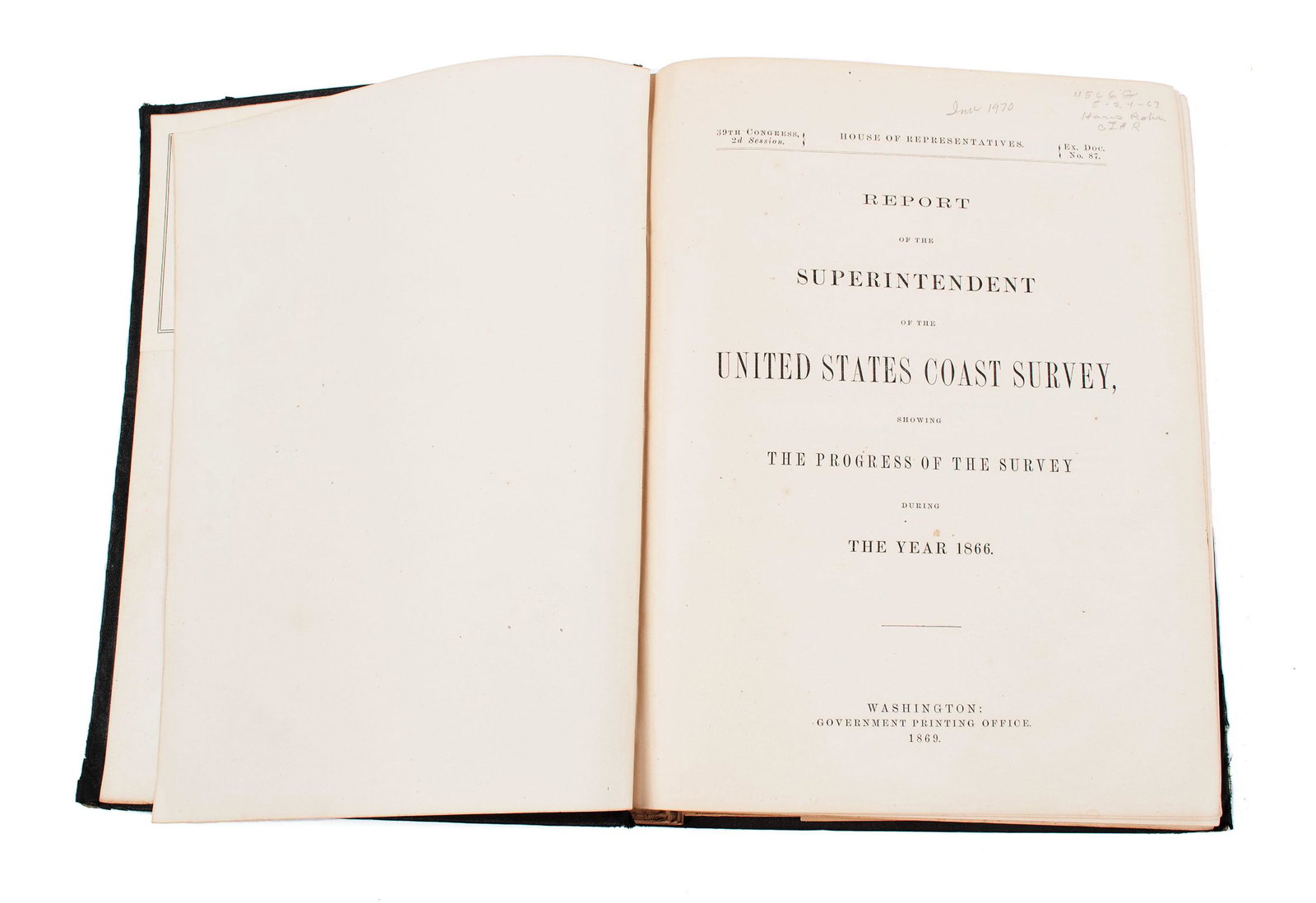 UNITED STATES COAST SURVEY SHOWING THE PROGRESS OF THE SURVEY DURING THE YEAR 1866: UNITED STATES COAST SURVEY SHOWING THE PROGRESS OF THE SURVEY DURING THE YEAR 1866 For the House of Representatives, 39th Congress, 2d Session, Ex. Doc. No. 87, Government Printing Office, Washington,