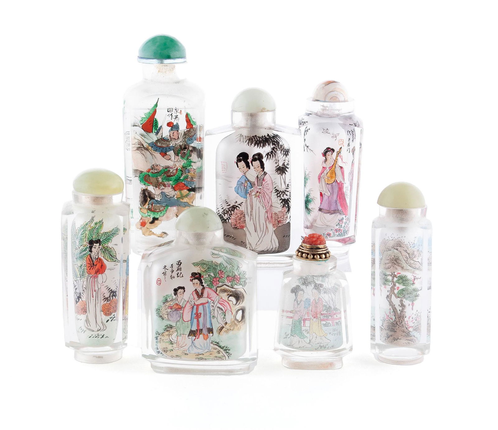 SEVEN REVERESE-PAINTED SNUFF BOTTLES OF BEAUTIES (1 of 19)