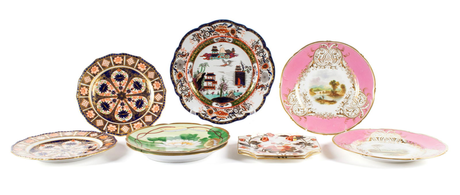 NINE PORCELAIN PLATES INCLUDING PICKARD (1 of 10)