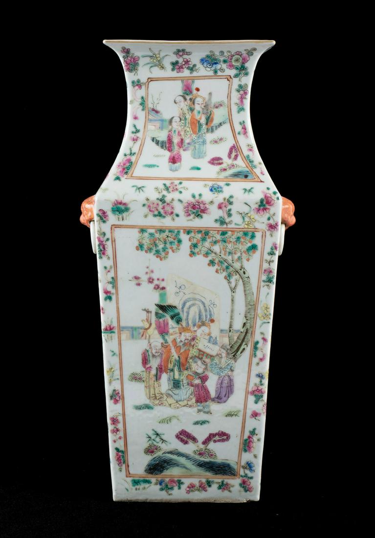 FAMILLE ROSE GENRE SCENE VASE (1 of 11)