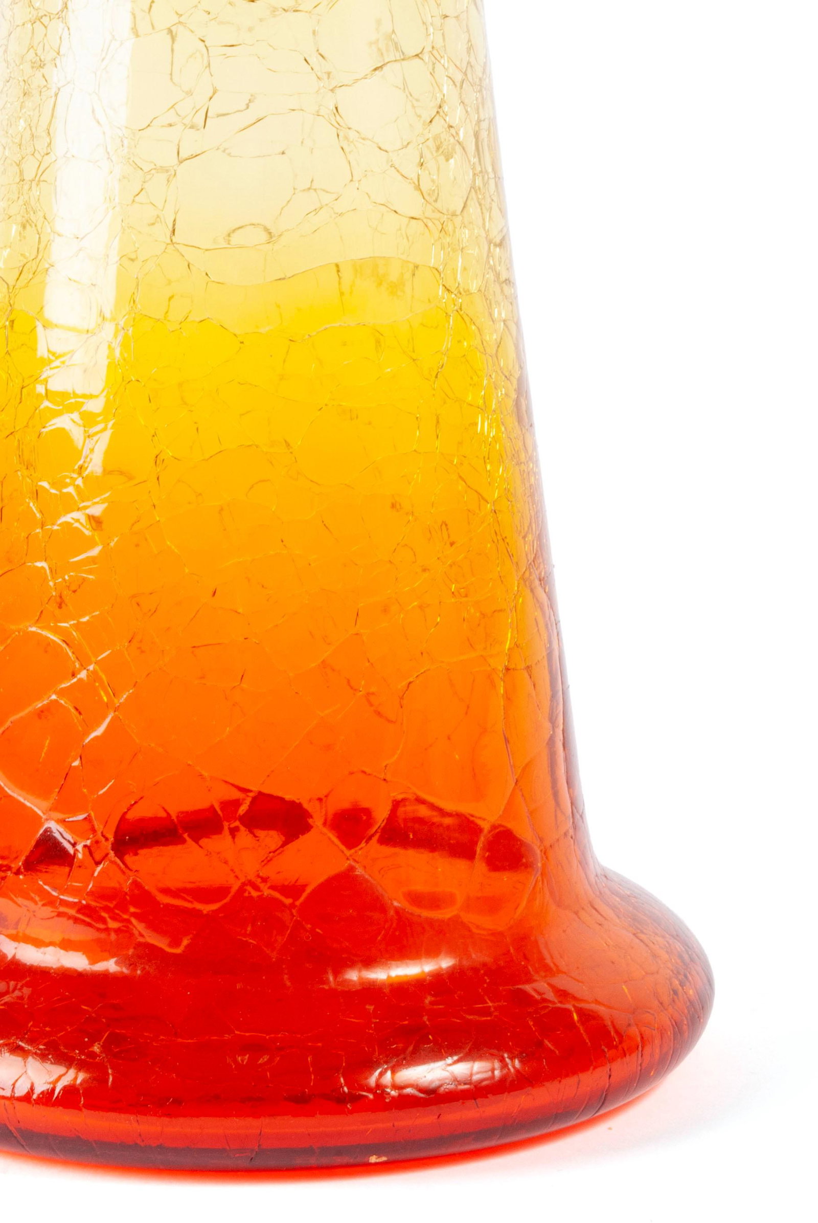 BLENKO CRACKLE AMBERINA DECANTER WITH STOPPER (1 of 9)