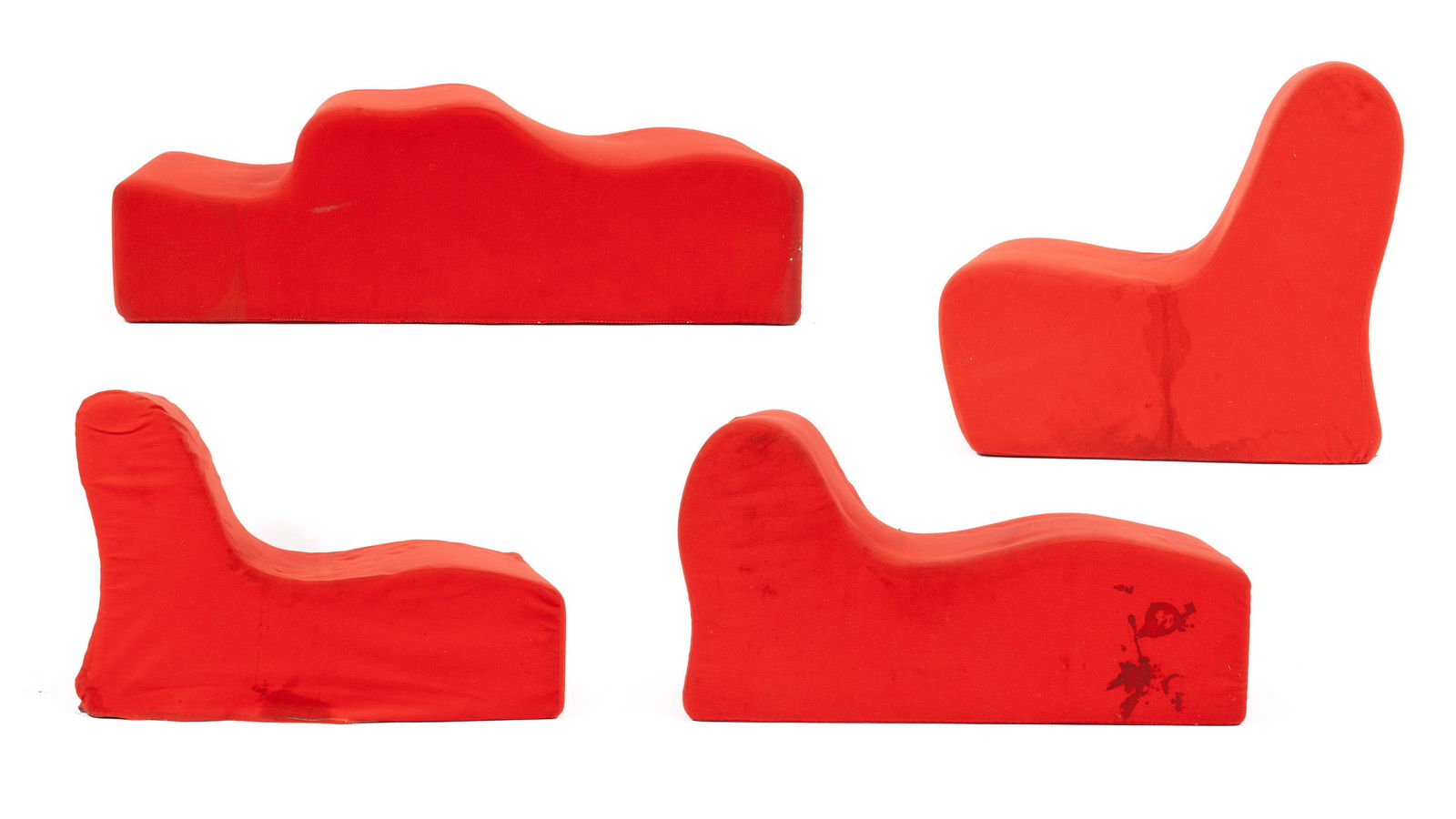 FOUR PIECE TRANSFORMABLE LOUNGE IN THE MANNER OF VERNER PANTON (1 of 14)
