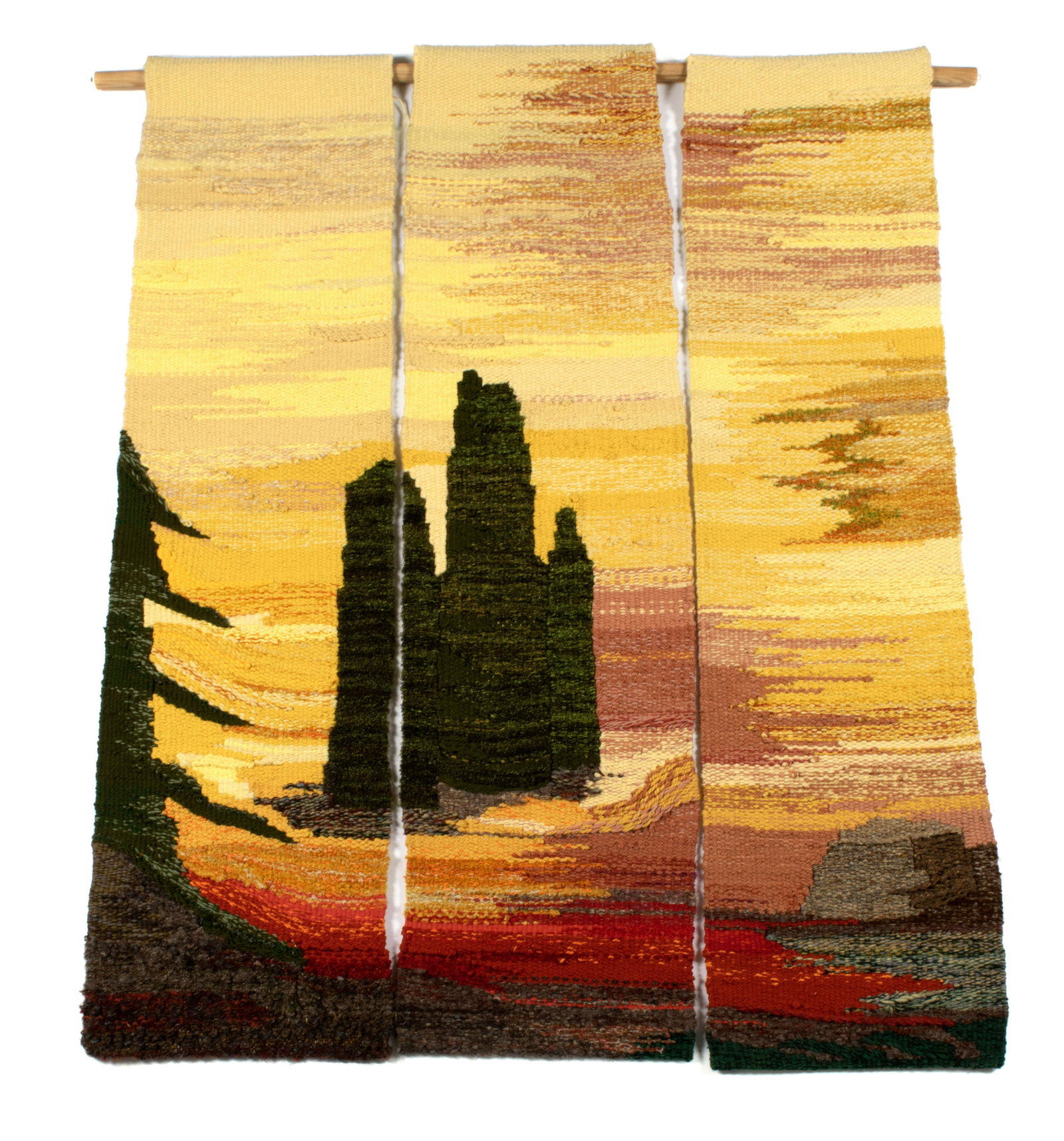 THREE-PANEL HANGING WOOL TAPESTRY (1 of 6)