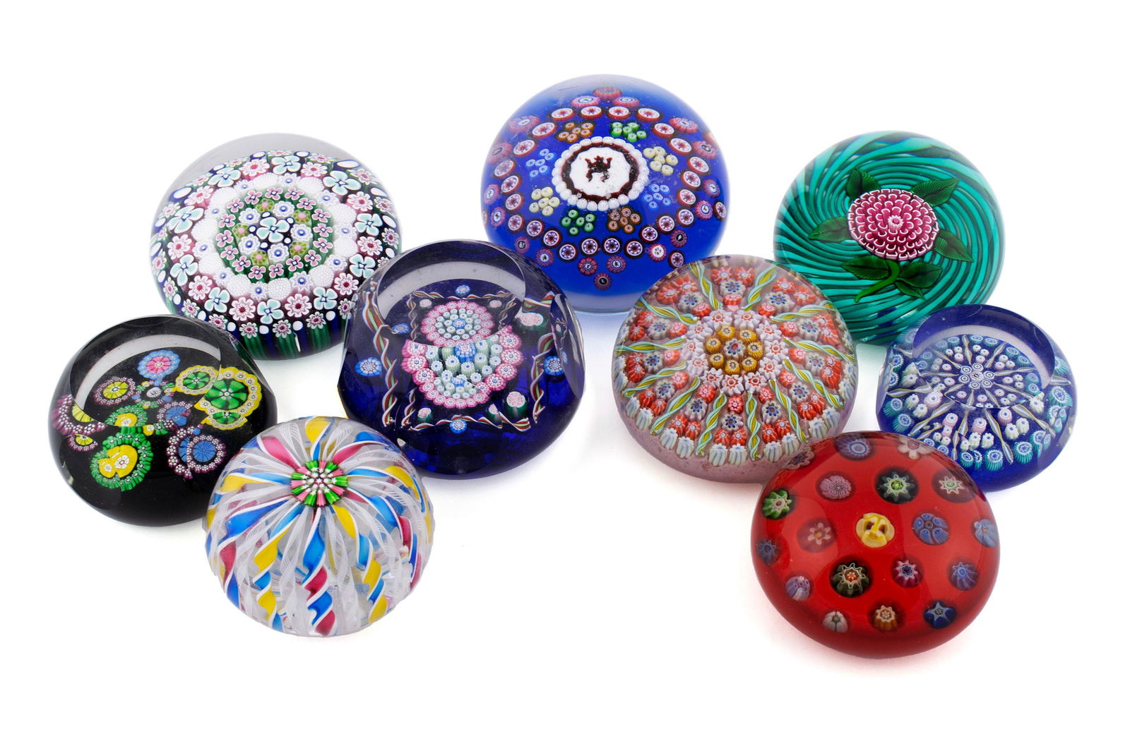 NINE MILLEFIORI PAPERWEIGHTS (1 of 16)