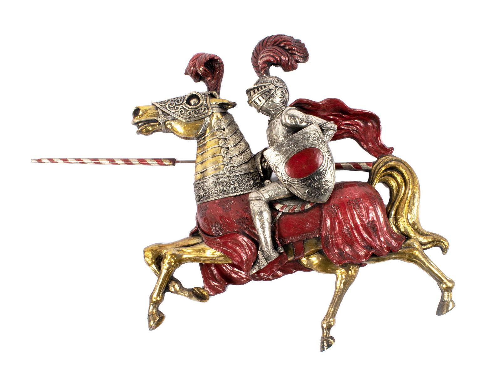 FINESSE ORIGINALS JOUSTING HORSE AND KNIGHT FIBERGLASS SCULPTURE (1 of 9)