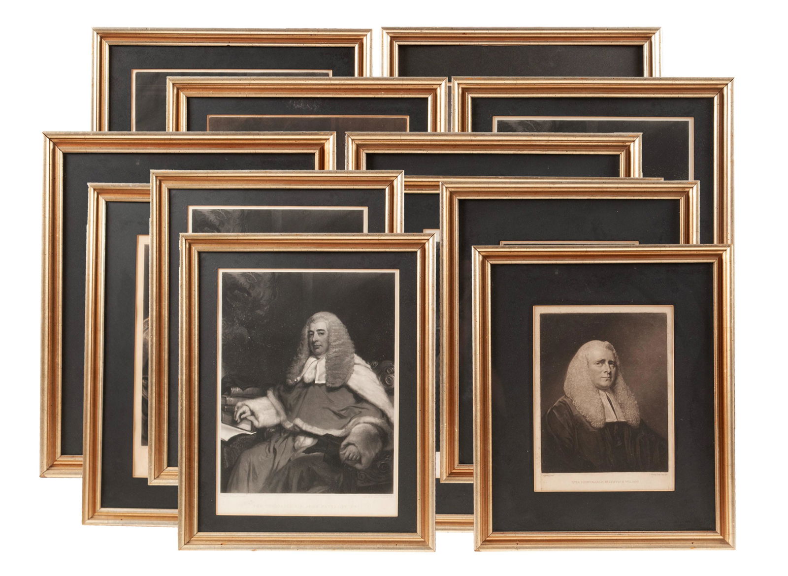 EIGHT ENGRAVED PORTRAITS OF JUDGES: EIGHT ENGRAVED PORTRAITS OF JUDGESMost English, including Thomas Lefroy, Chief Justice of Ireland engraved by George Zobel; Robert Chambers, Chief Justice of Bengal engraved by Dawe; Lord Newton, engr