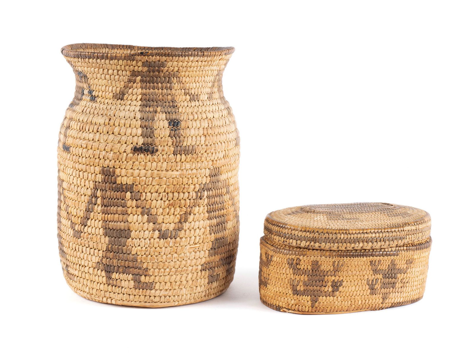 TWO PIMA FIGURAL COILED BASKETS (1 of 6)