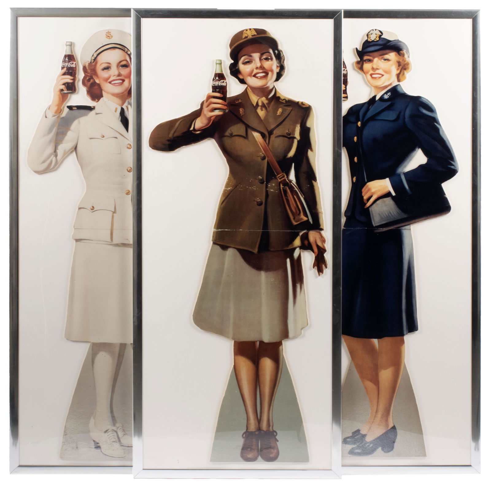 THREE COCA-COLA ADVERTISMENT "SERVICE GIRL" CUTOUTS (1 of 10)