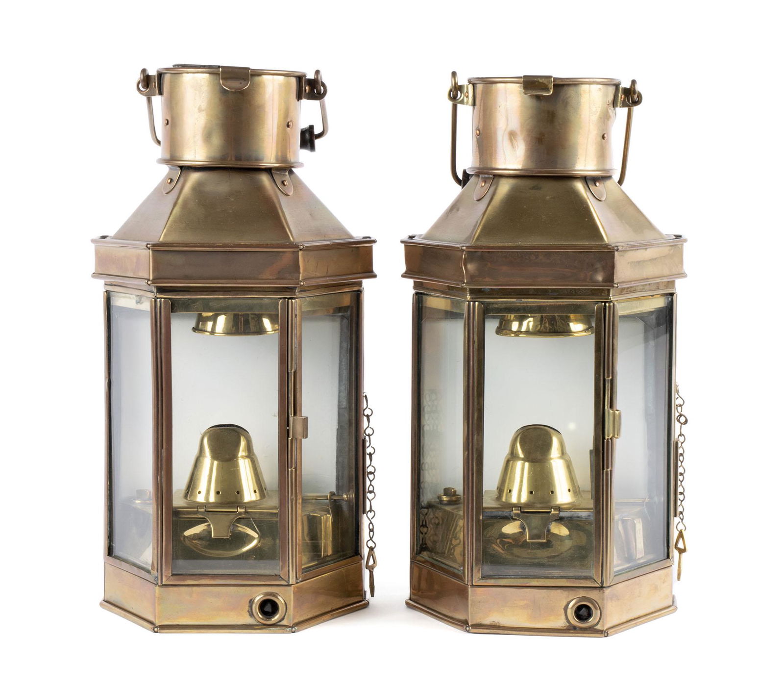 PAIR OF SHIP LANTERNS IN THE MANNER OF GRIMLEY & CO. (1 of 10)