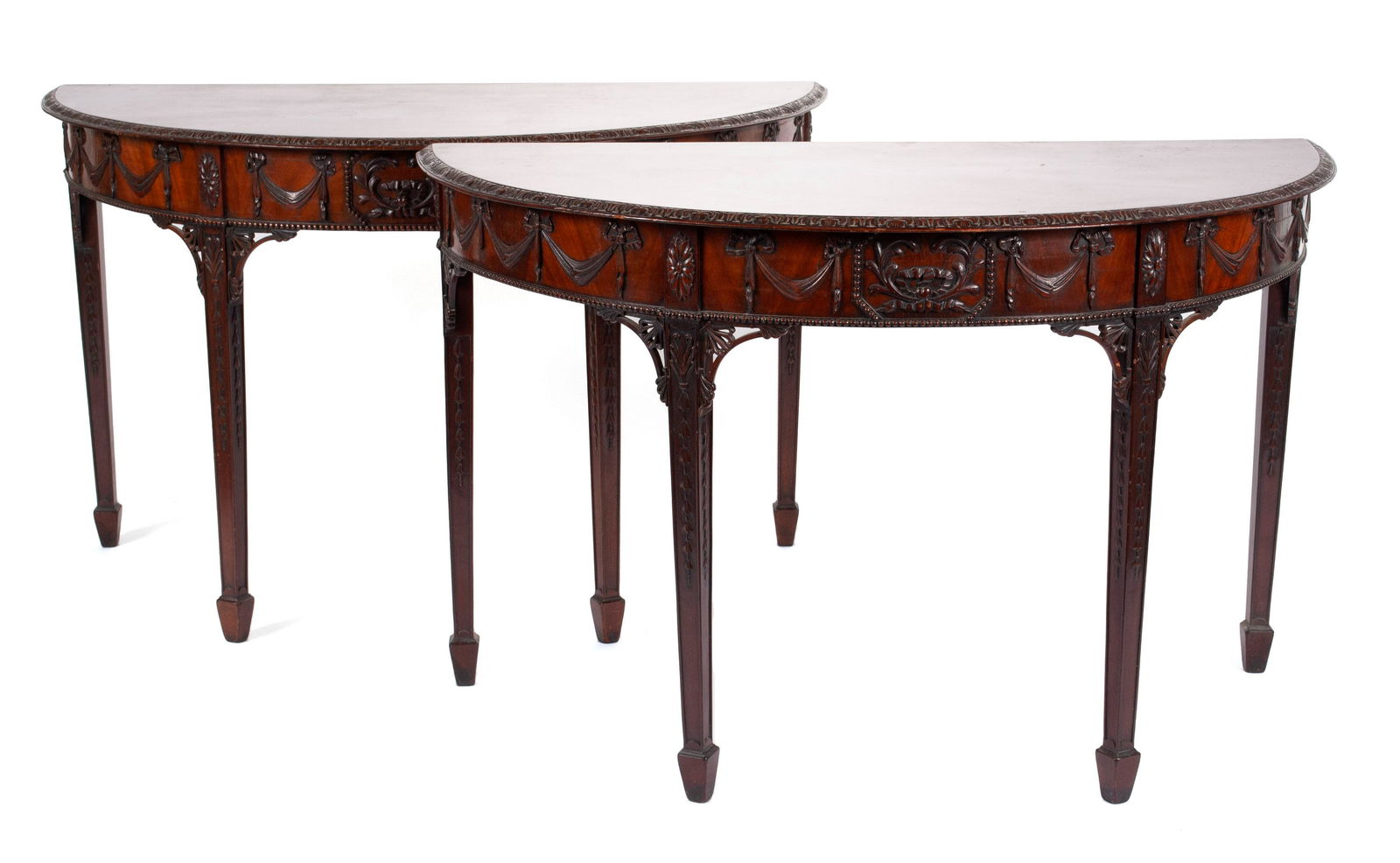 PAIR OF GEORGE III DEMILUNE CONSOLE TABLES (1 of 7)