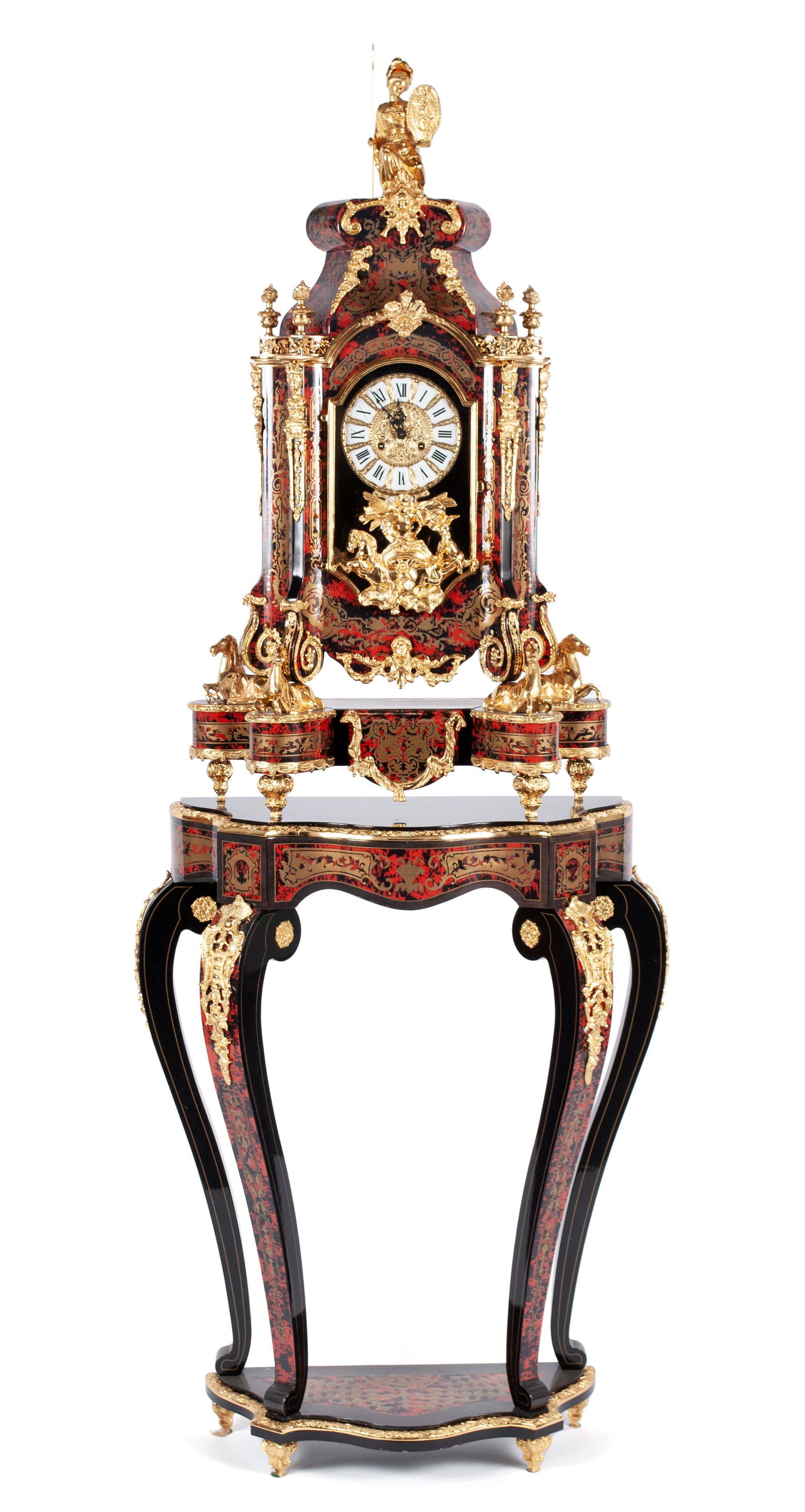 LE ORE CLOCK AND STAND IN THE MANNER OF ANDRE CHARLES BOULLE (1 of 12)