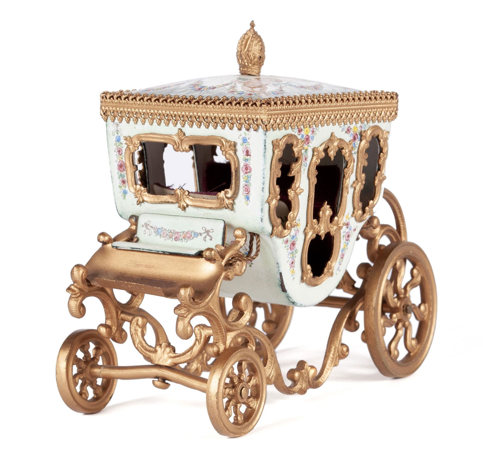 A DIMINUTIVE AUSTRIAN ENAMELED CARRIAGE (1 of 8)