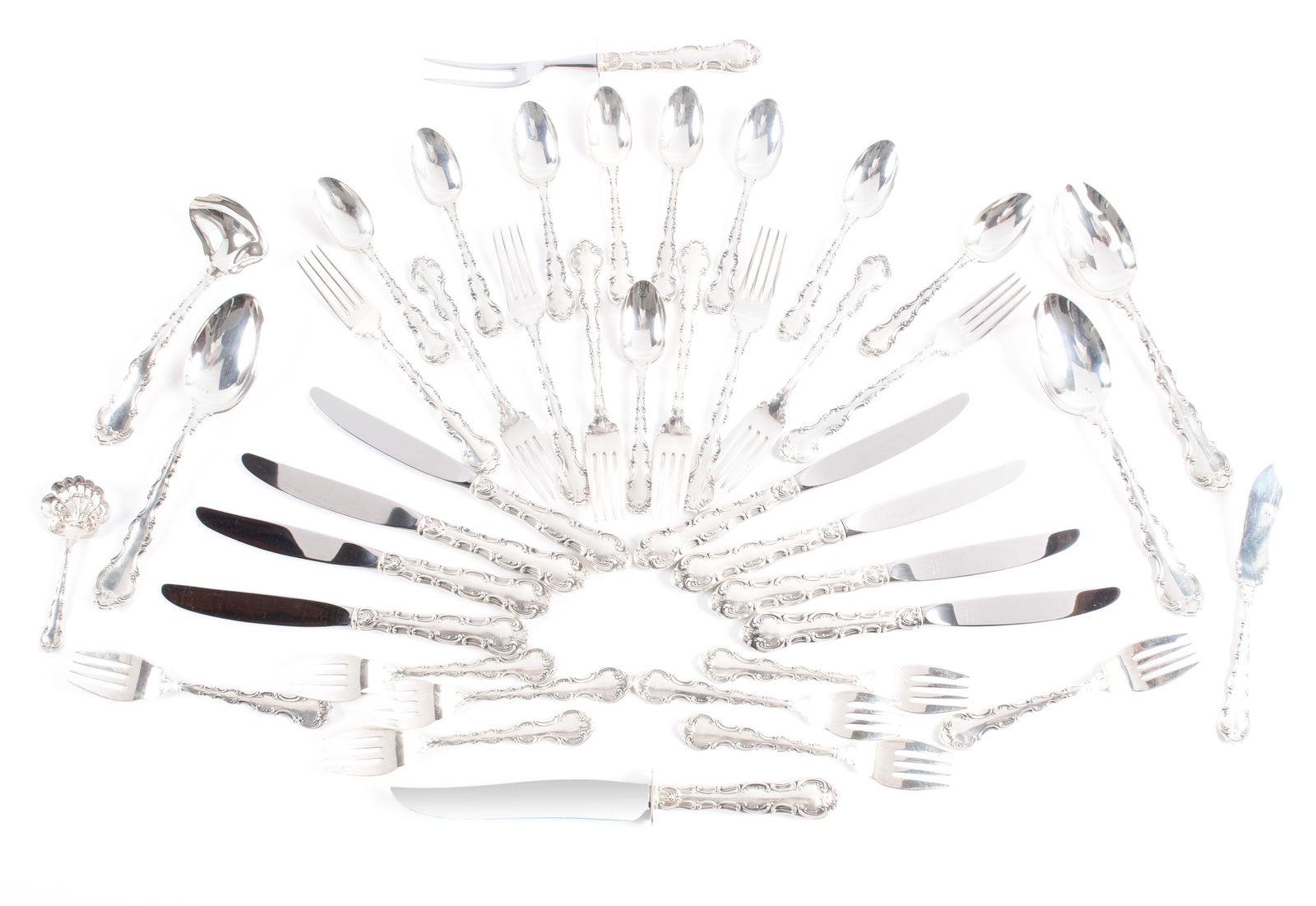 GORHAM 'STRASBOURG' STERLING FLATWARE SERVICE (1 of 6)