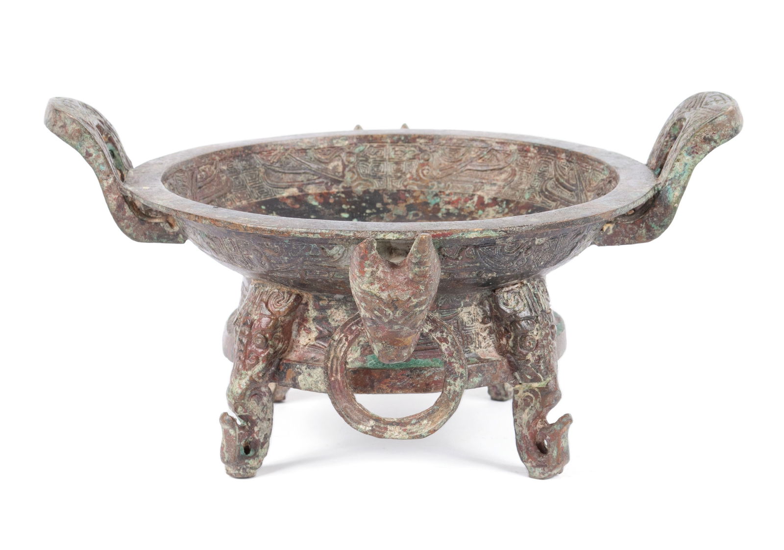ARCHAIC STYLE BRONZE CALLIGRAPHY CENSER (1 of 8)