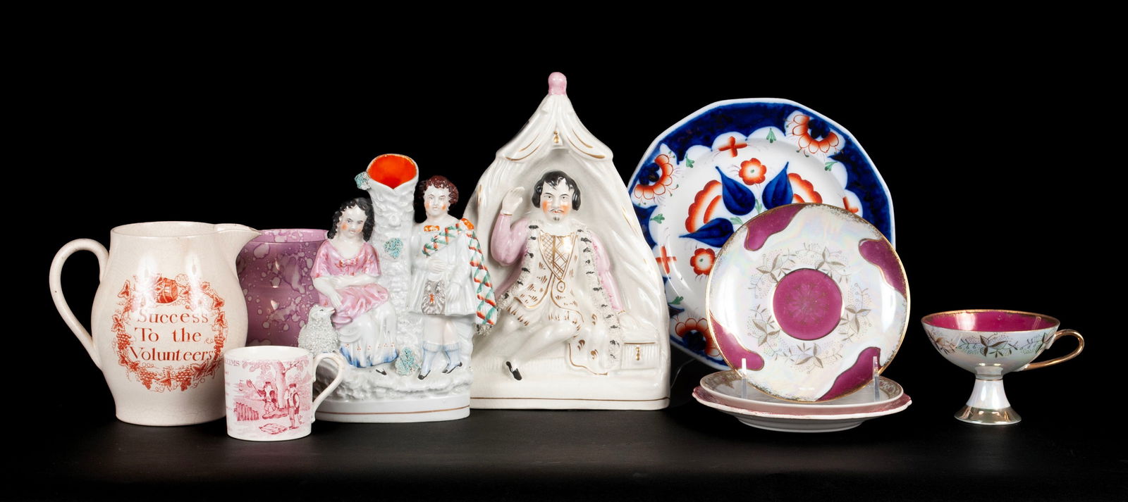 COLLECTION OF ENGLISH AND STAFFORDSHIRE PORCELAIN (1 of 13)