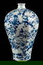 MEIPING PANELED BLUE ON WHITE VASE