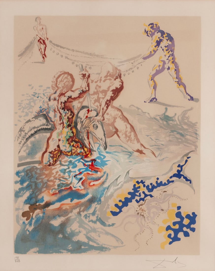 SALVADOR DALI (FRENCH/SPANISH, 1904-1989): Salvador Dali French/Spanish, 1904-1989 Let Them Have Dominion Lithograph, signed in graphite, edition 178/250 Plate: 20.2 x 15.8 in. (51.3 x 40.1 cm.), frame: 31 x 25 in. (78.7 x 63.5 cm.)
