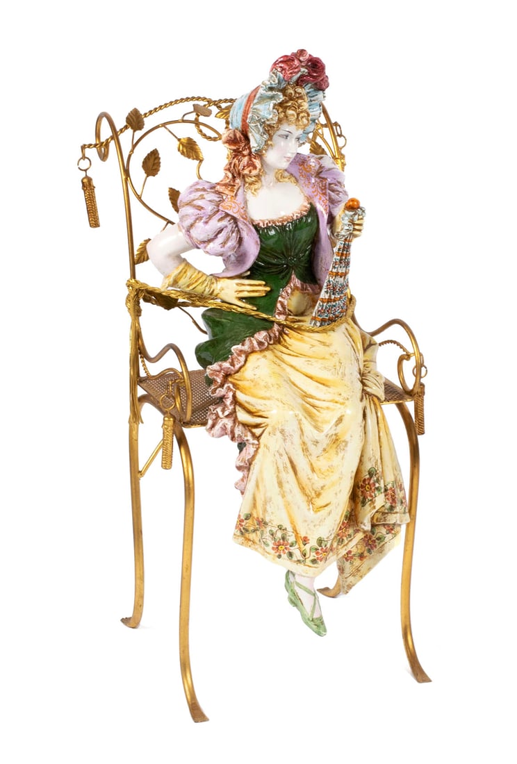 LARGE SEATED CAPODIMONTE FIGURE (1 of 6)