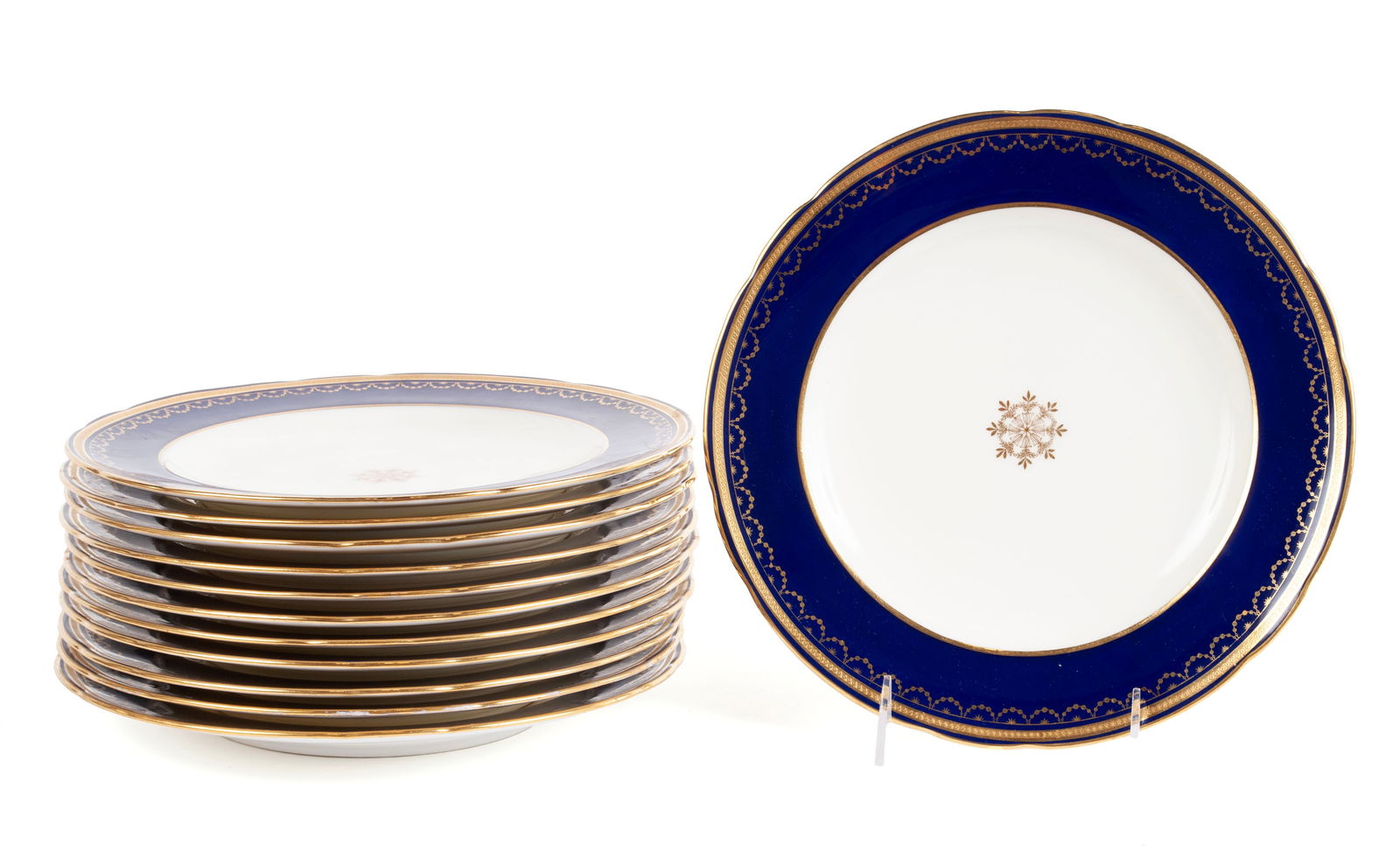 MINTONS COBALT DINNER PLATES OVINGTON BROS. (1 of 6)