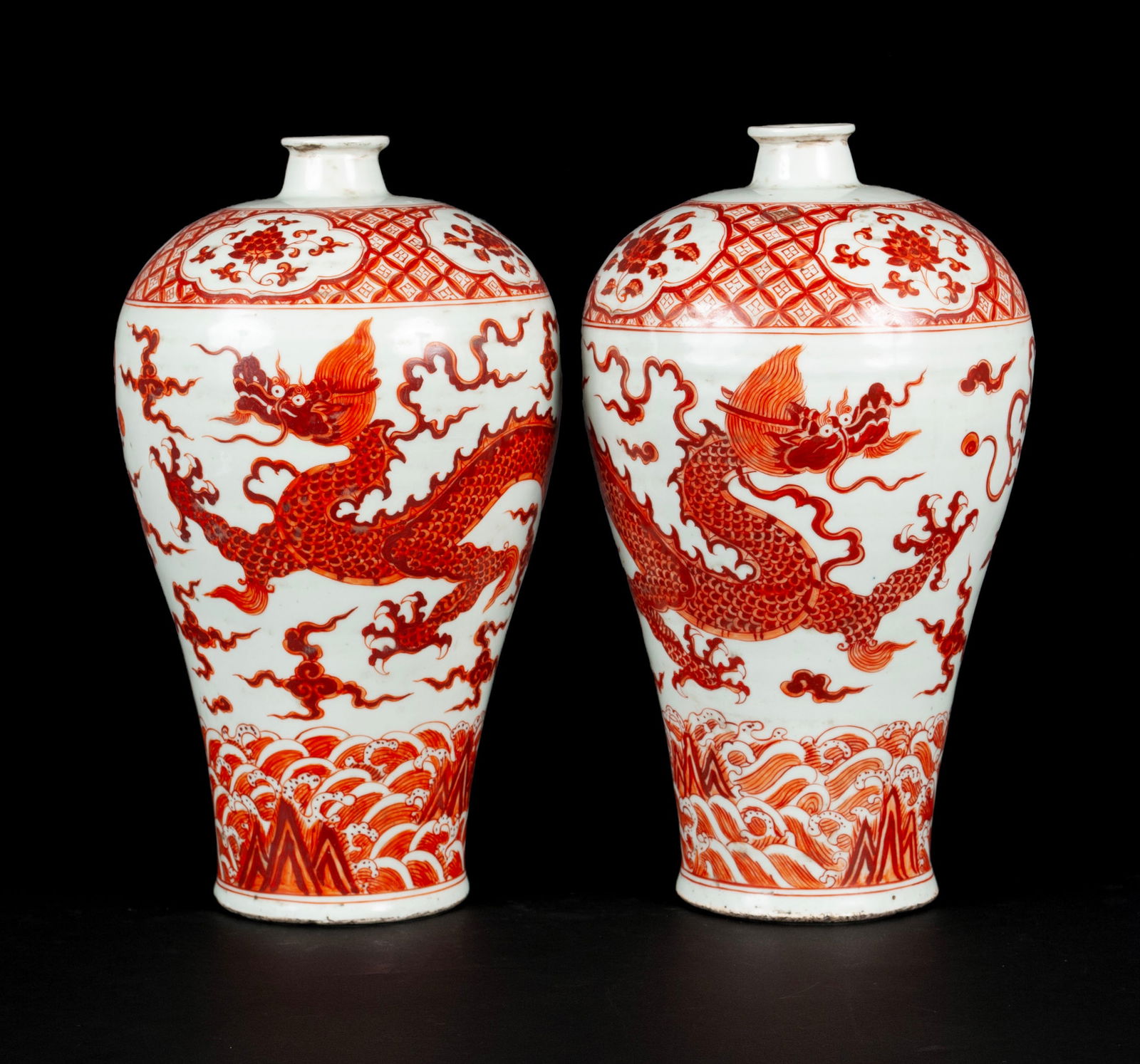 PAIR OF IRON DRAGON VASES (1 of 11)