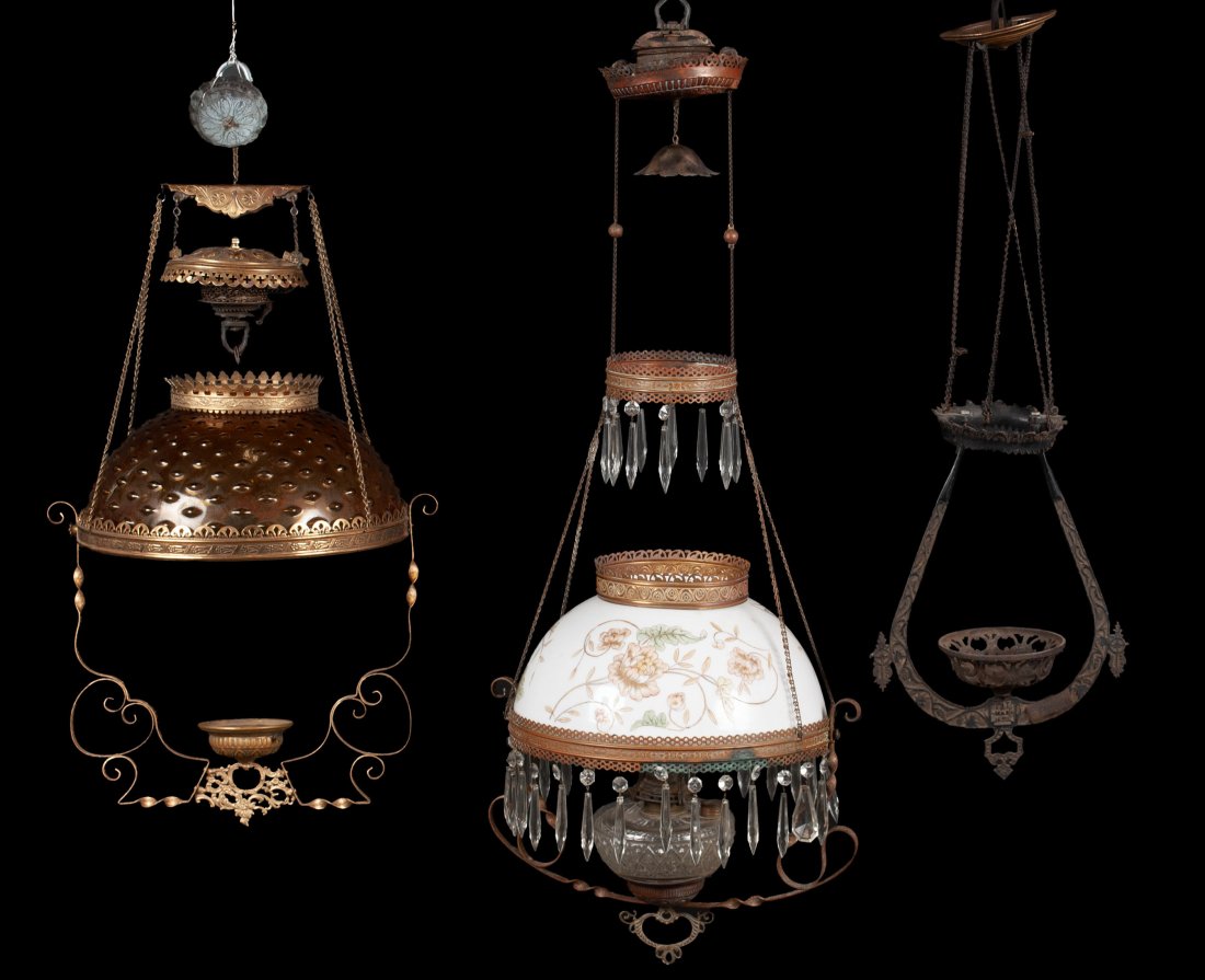 THREE VICTORIAN HANGING LIGHT FIXTURES (1 of 10)