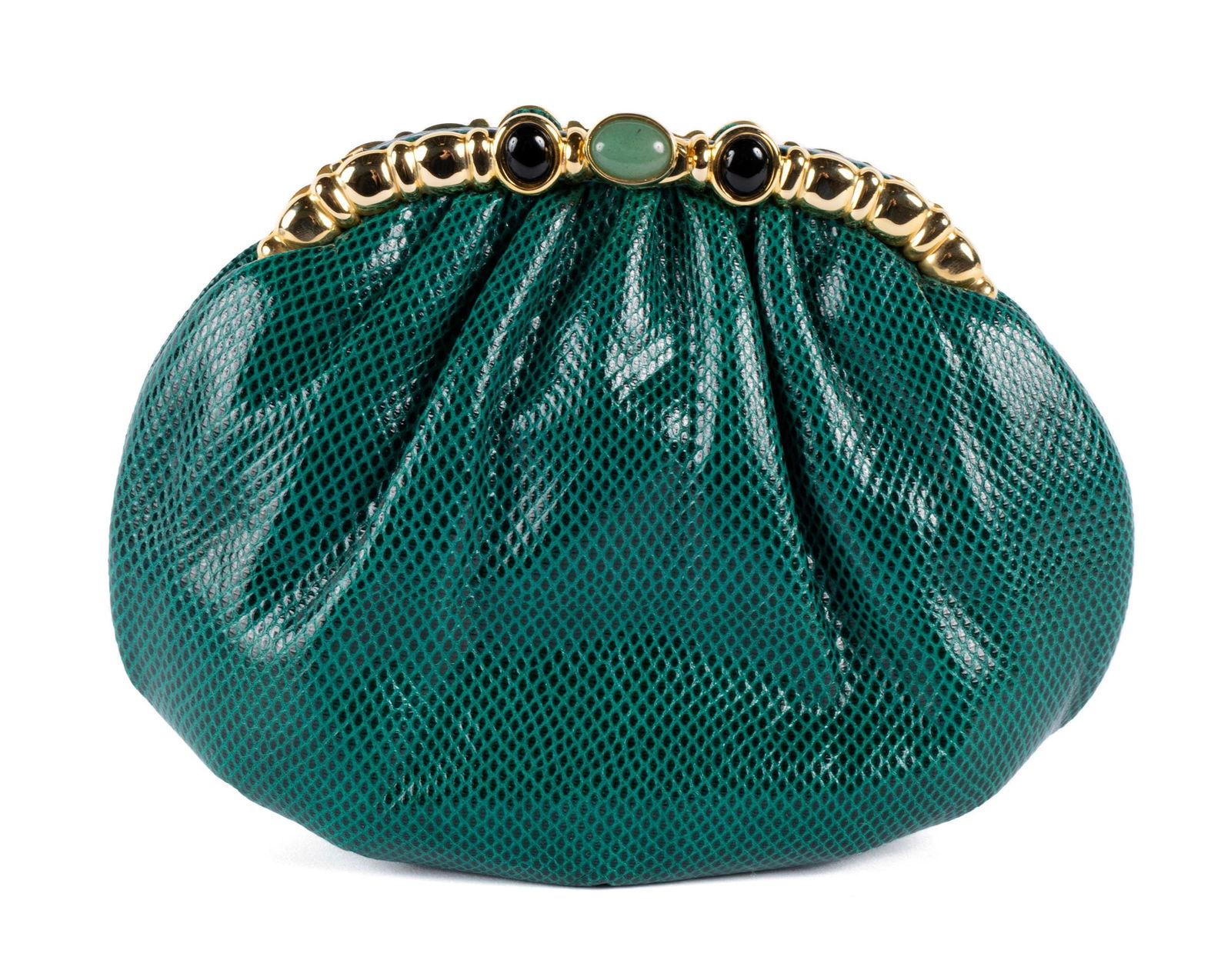 JUDITH LEIBER GREEN SNAKESKIN CLUTCH (1 of 6)