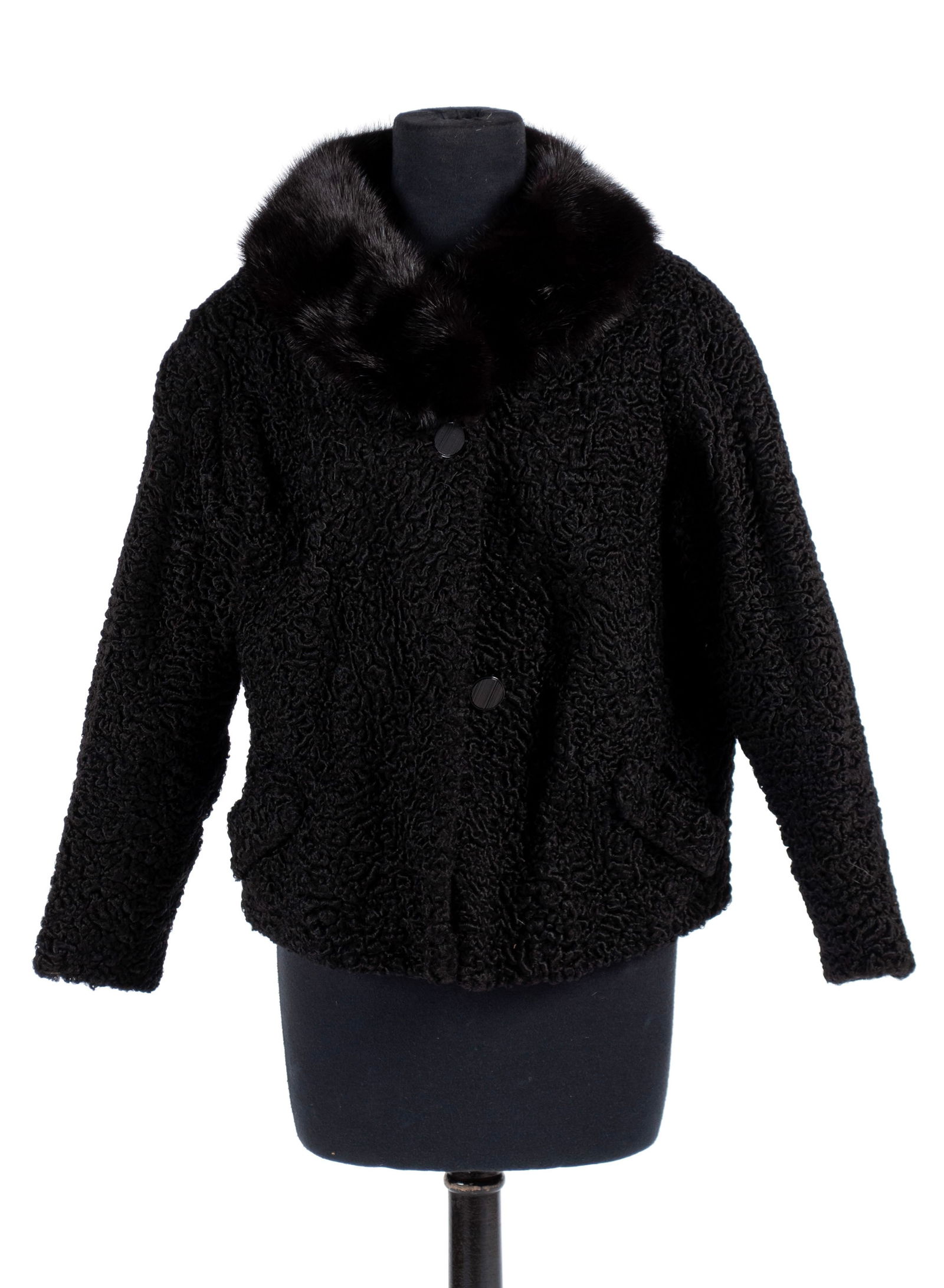SCHIAPARELLI OF PARIS WAIST LENGTH JACKET WITH FUR COLLAR (1 of 8)
