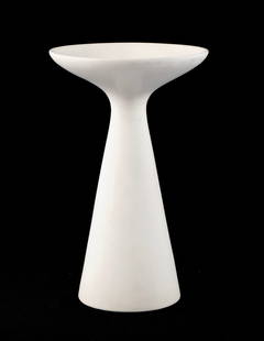 MALCOLM LELAND (AMERICAN, B. 1962): MALCOLM LELAND (AMERICAN, B. 1962)American, c. 1965, art pottery. A minimalist raised compote, #13.9 1/2 x 5 3/4 in. (24.1 x 14.6 cm.)