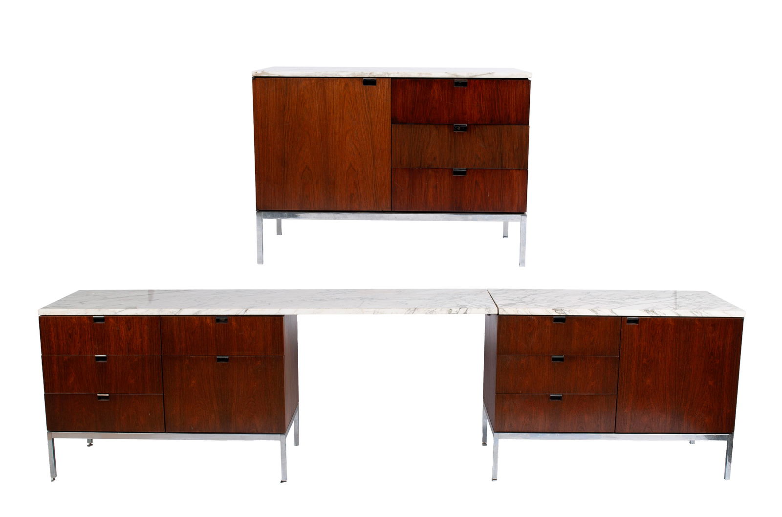 FLORENCE KNOLL MARBLE TOP DESK AND CREDENZA (1 of 11)