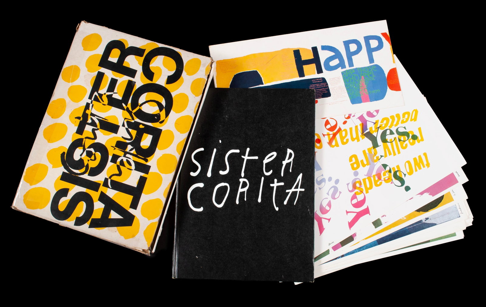 SISTER MARY CORITA KENT (AMERICAN, 1918-1986): Sister Mary Corita Kent American, 1918-1986 Sister Corita Kent, 1968 Book & suite of color posters Thirty-four (34) 10 in. x 14 in. posters and one fold-out 56 in x 7 in. poster along with the book of