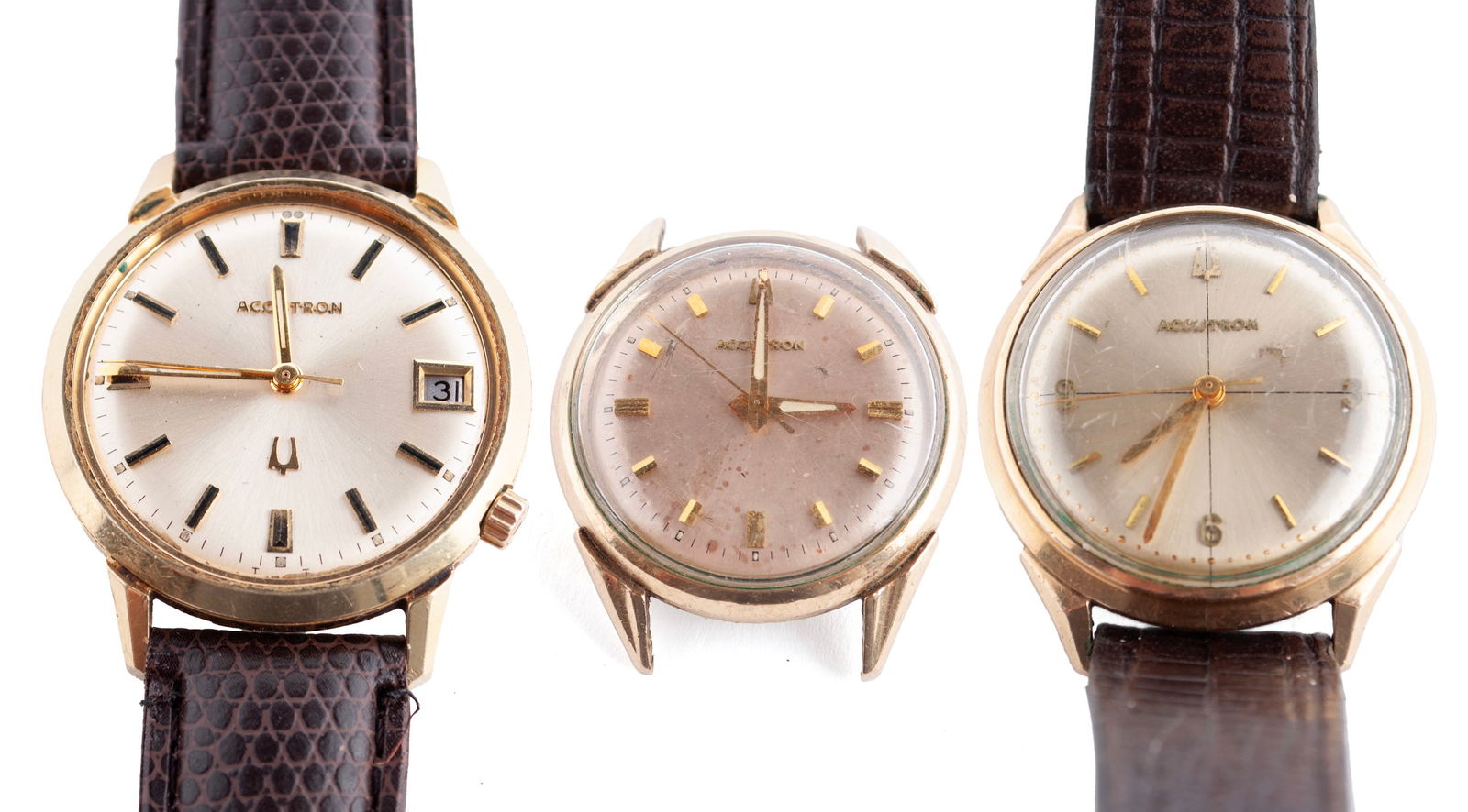 TRIO OF VINTAGE GOLD FILLED BULOVA WATCHES (1 of 7)