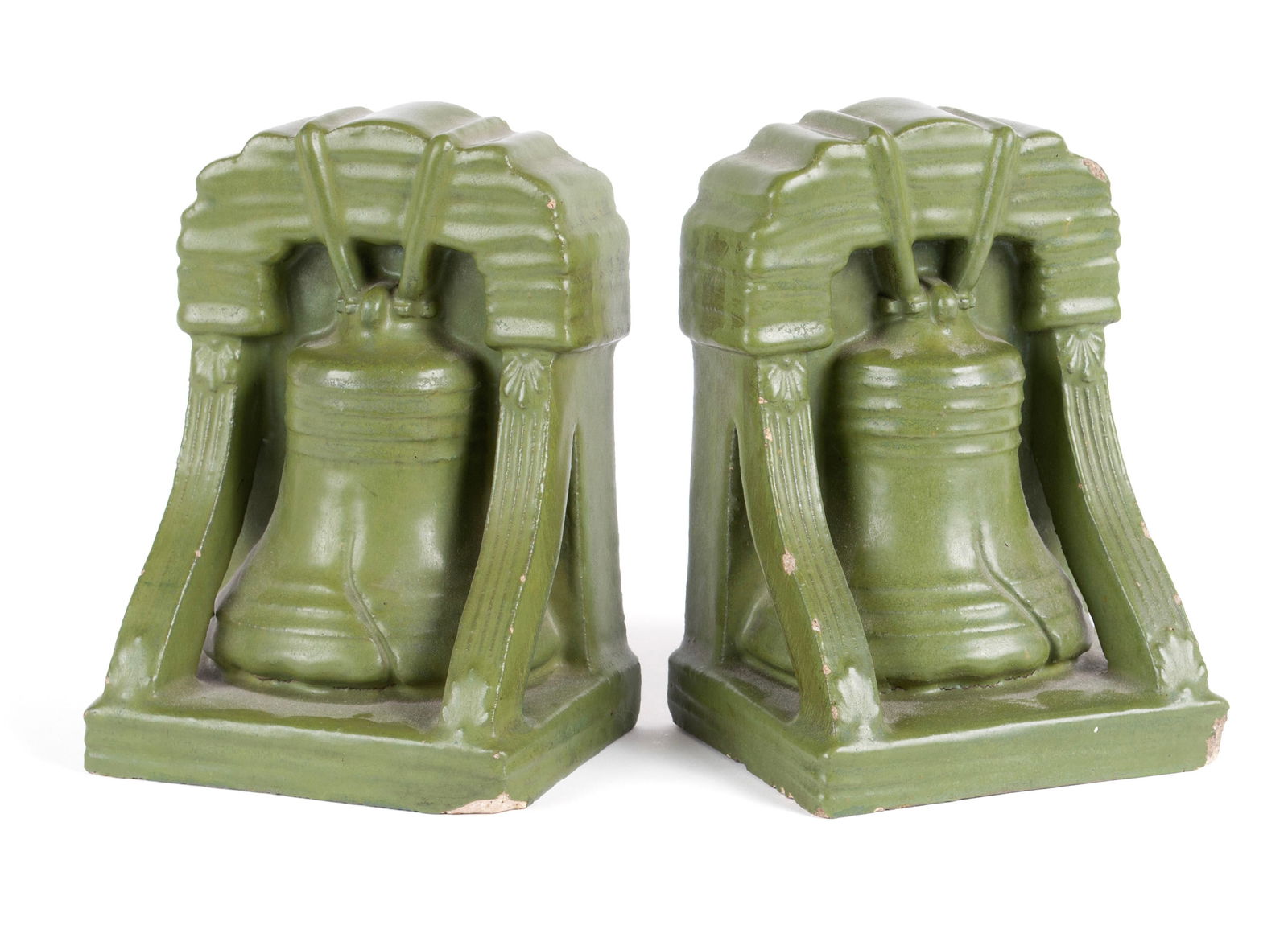 PAIR OF DENVER TERRACOTTA LIBERTY BELL BOOKENDS (1 of 11)