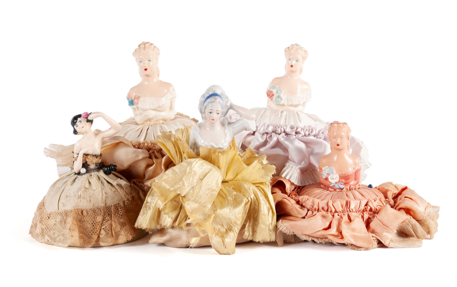 FIVE PINCUSHION DOLLS (1 of 7)