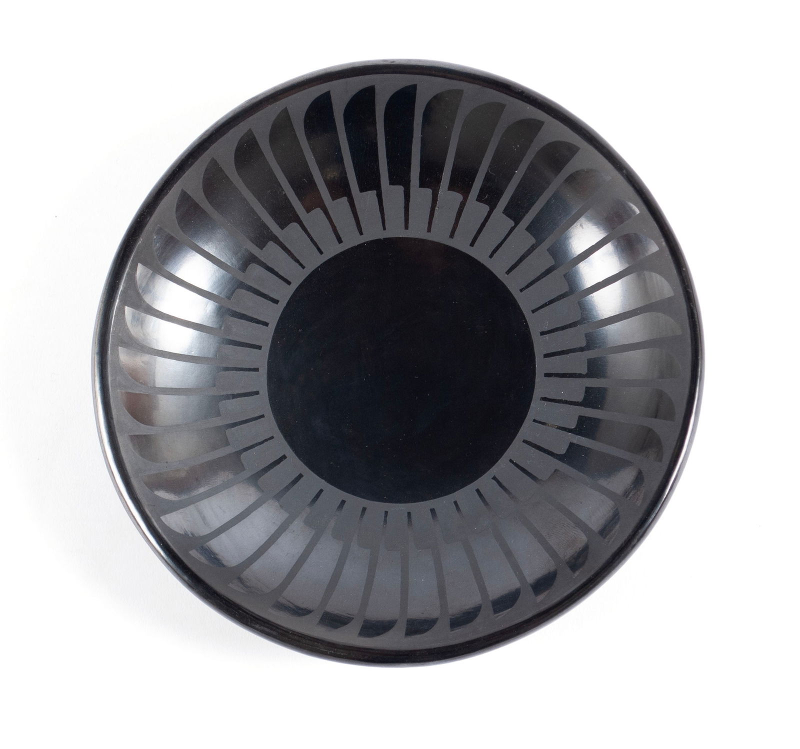 MARIA MARTINEZ (NATIVE AMERICAN (TEWA), 1887-1980): MARIA MARTINEZ (NATIVE AMERICAN (TEWA), 1887-1980)American (San Ildefonso Pueblo, New Mexico), 1956-1970, black ware. In collaboration with the artist's son Popovi Da/Tony Martinez (1922-1971), having