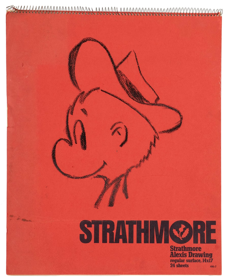 ALFRED CAPLIN (AMERICAN, 1909-1979) SKETCHBOOK: ALFRED CAPLIN (AMERICAN, 1909-1979) SKETCHBOOKStrathmore sketchbook of the comic artist and radio personality Al Capp, creator of Li'l Abner and other characters, containing nine (9) pages of sketches