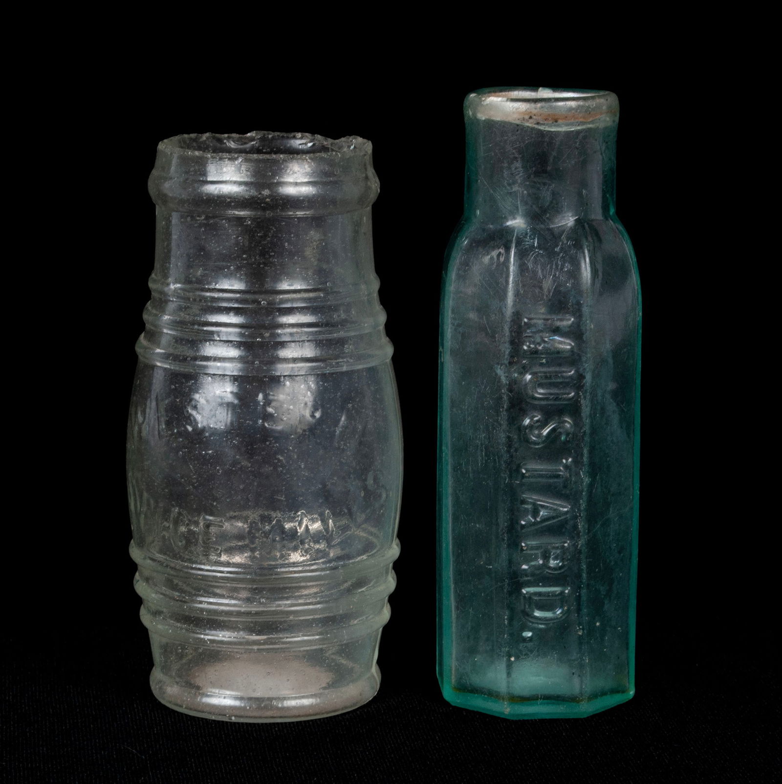 TWO MUSTARD BOTTLES FOR "U.S. NAVY" & "WESTERN SPICE MILLS" (1 of 6)