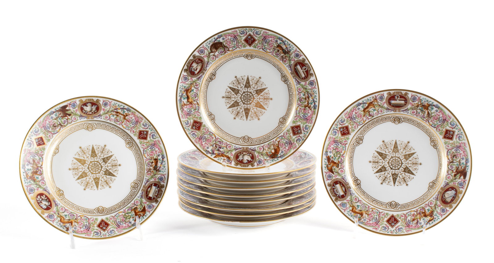 SET OF LOUIS PHILIPPE HUNTING PLATES DESIGNED FOR FONTAINEBLEAU (1 of 9)