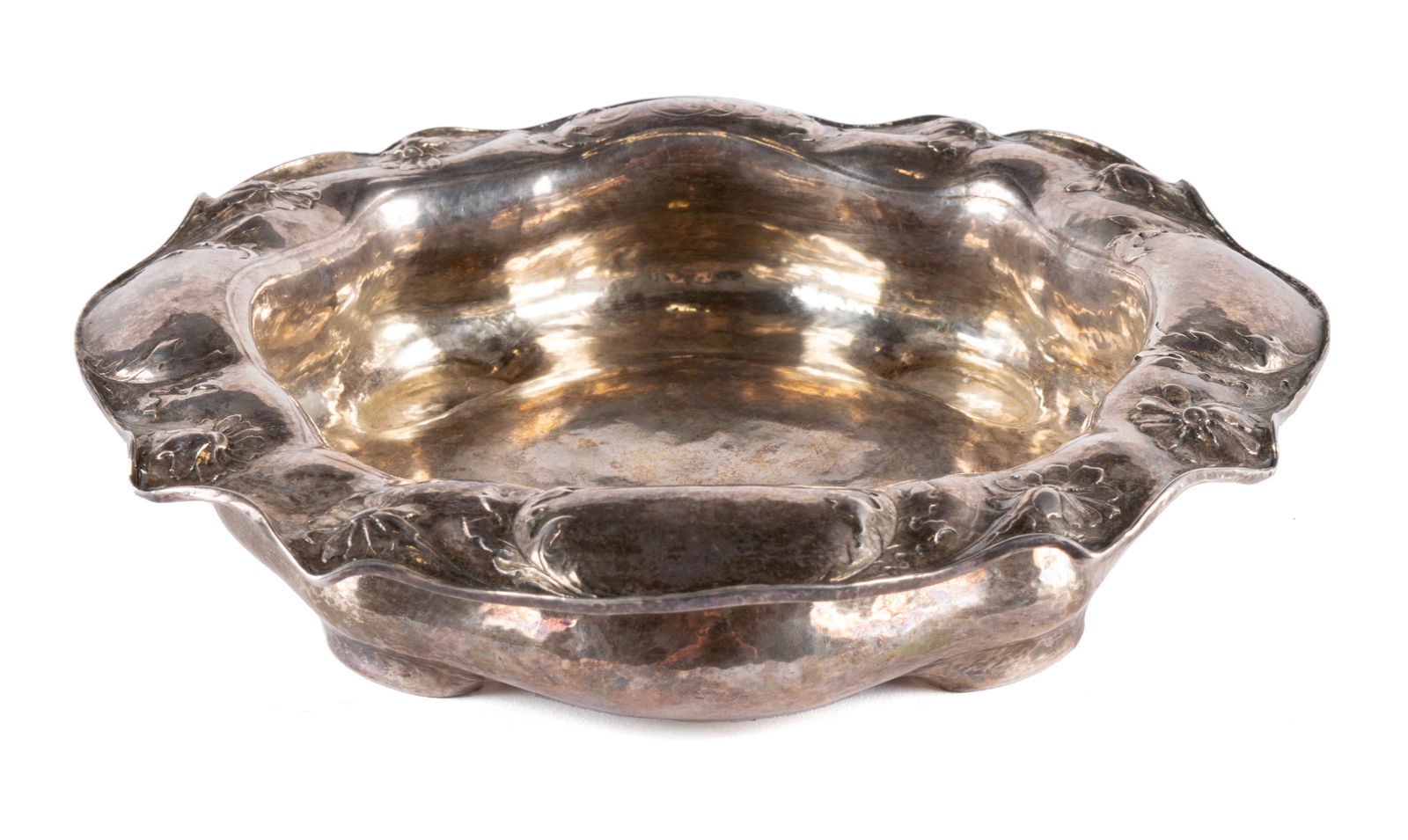 A FINE SILVER GORHAM 'MARTELE' ART NOUVEAU DISH (1 of 8)