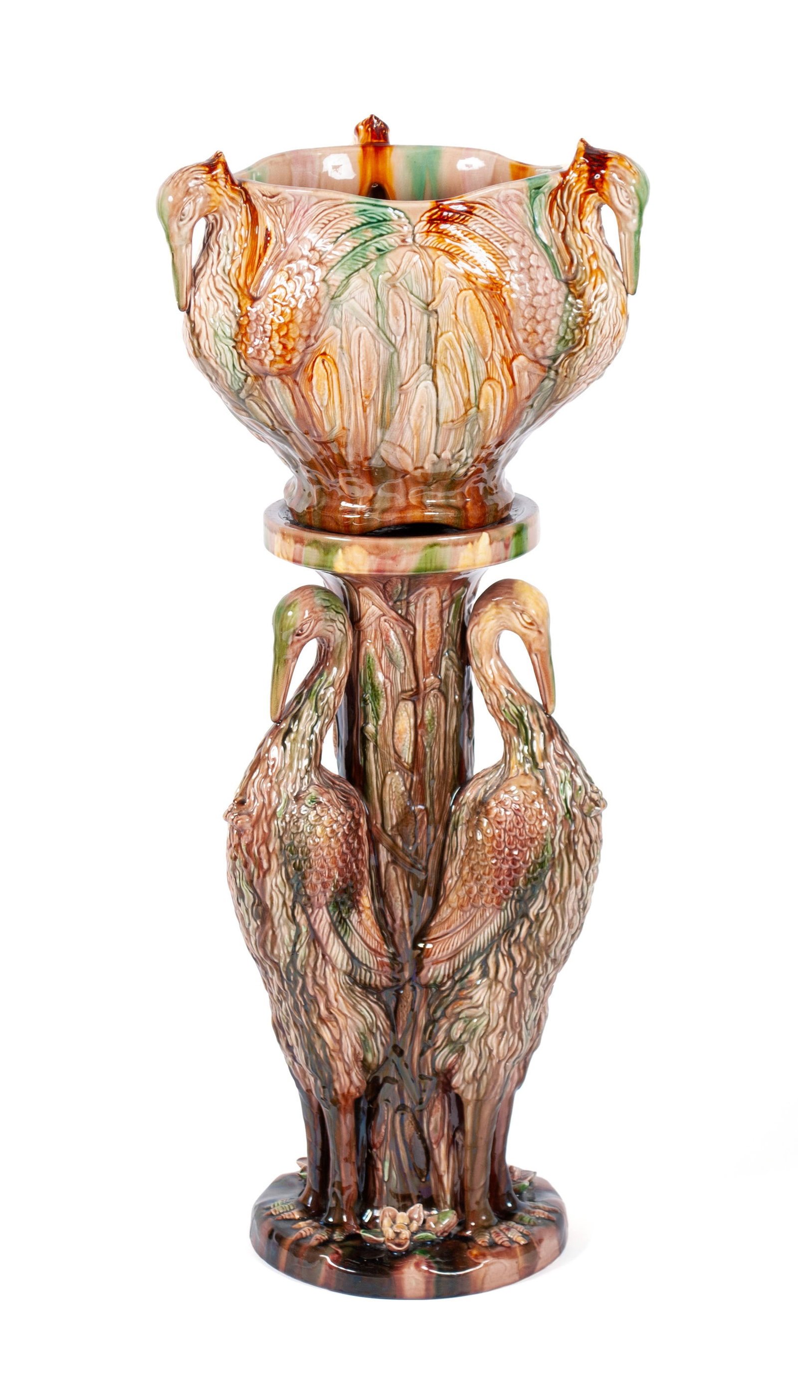 ALBERT RADFORD FIGURAL POTTERY JARDINIERE ON PEDESTAL (1 of 17)