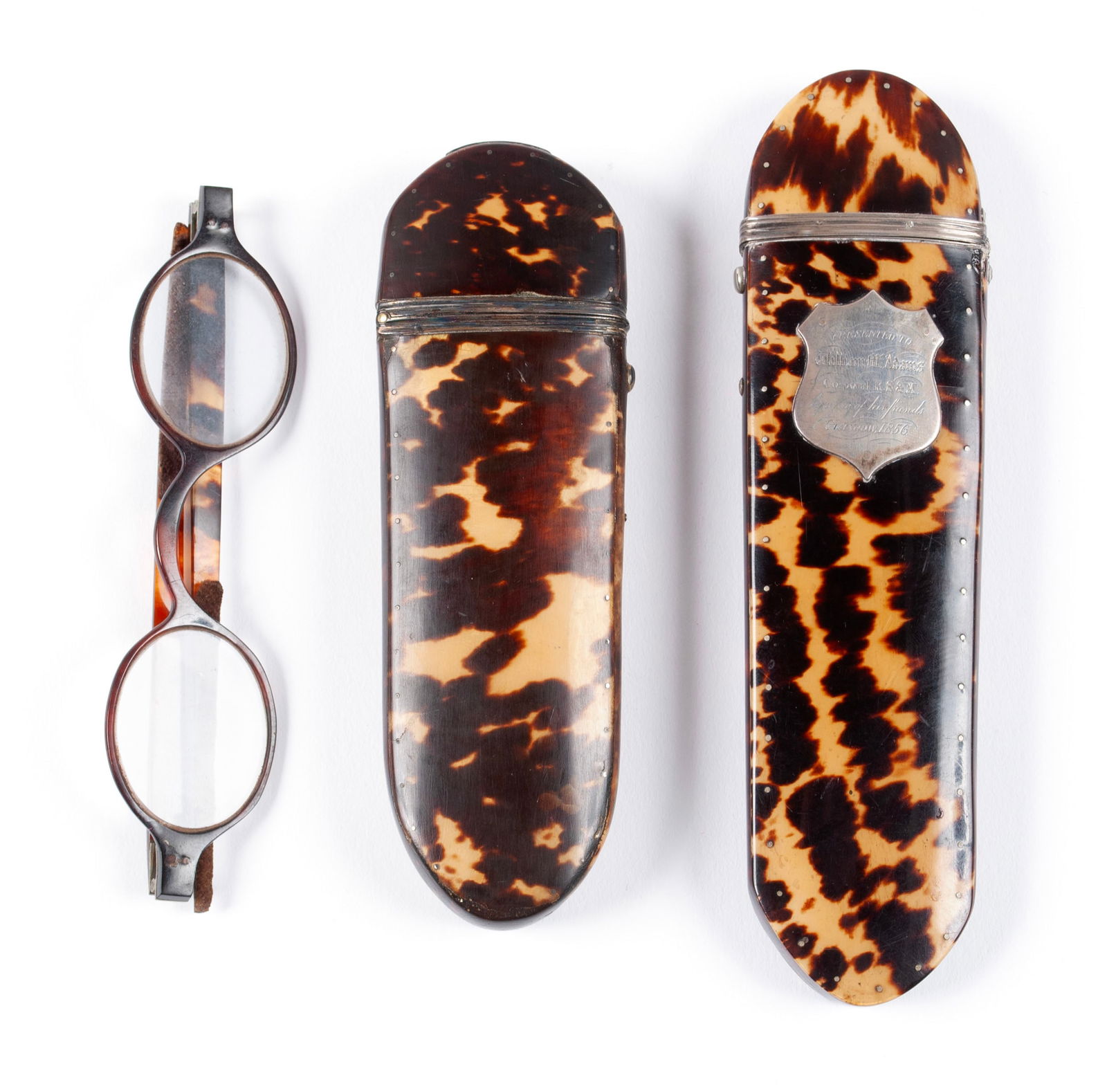 TWO TORTOISESHELL GLASS CASES WITH WIG SPECTACLES (1 of 12)