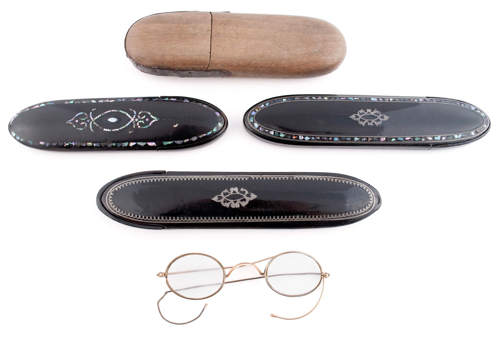 FOUR SPECTACLES CASES AND SPECTACLES (1 of 11)