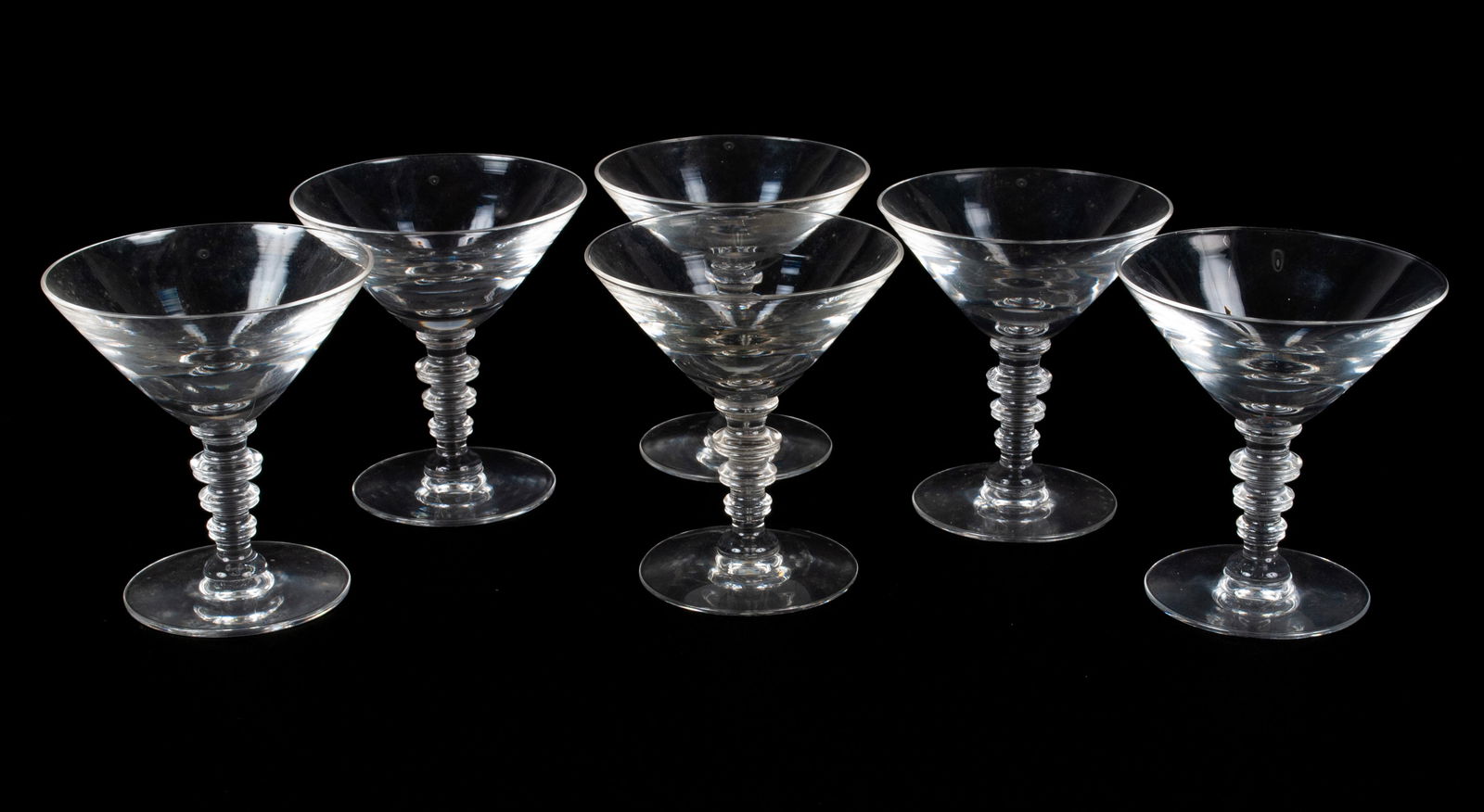 SET OF SIX HAWKES STEMMED GLASSES (1 of 3)