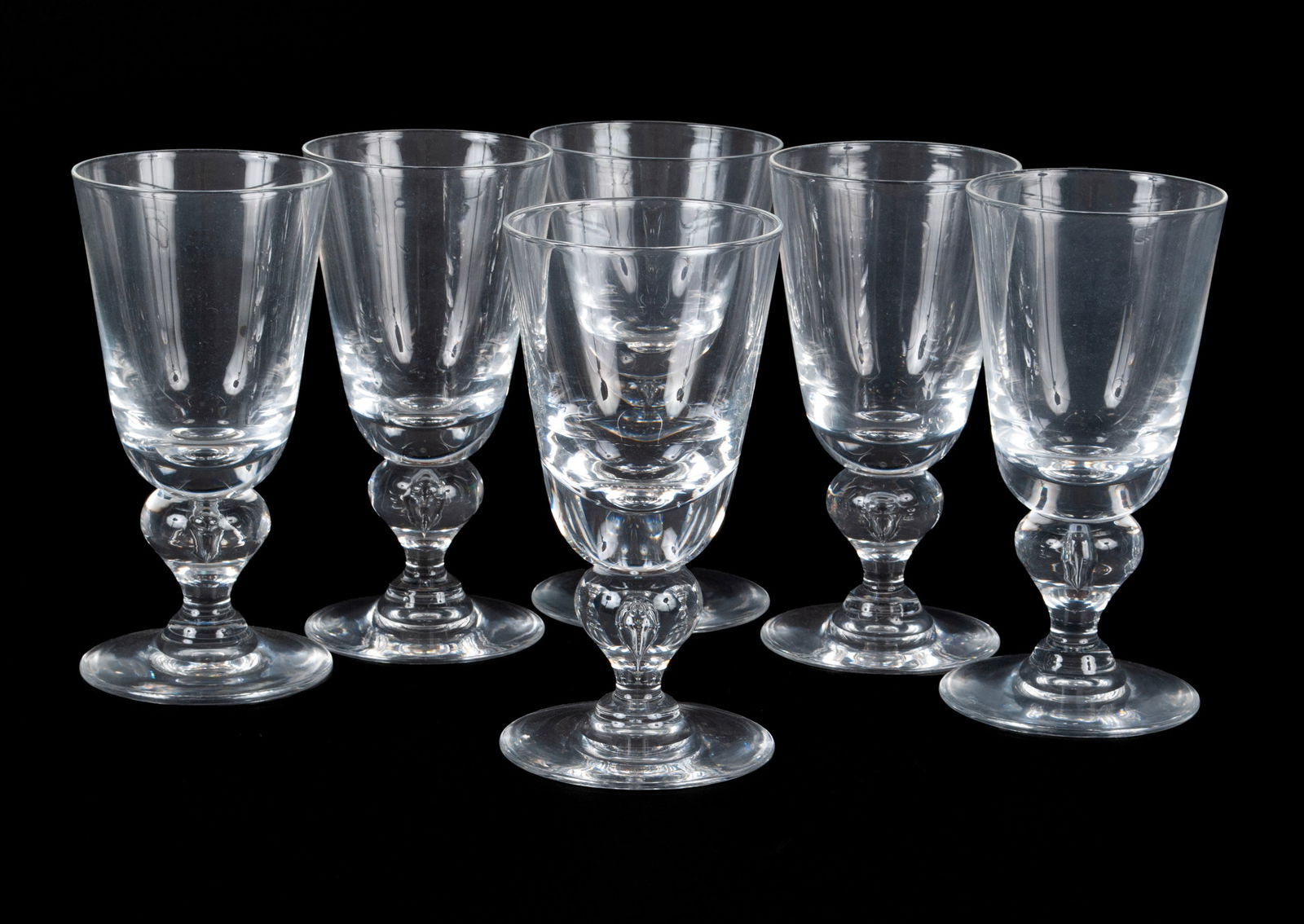 SIX STEUBEN MODEL #7877 WATER GOBLETS (1 of 4)