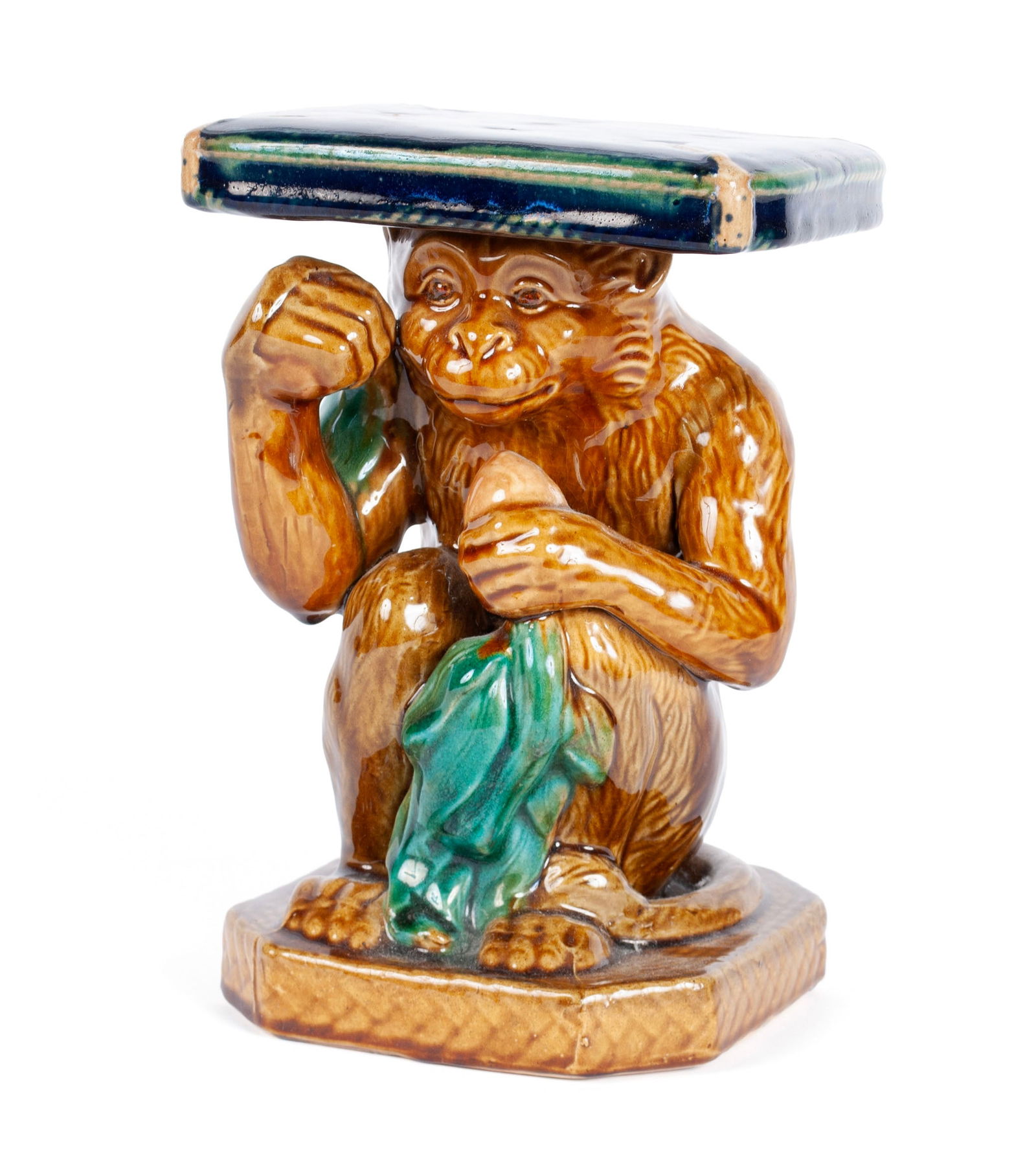 MAJOLICA MONKEY GARDEN SEAT IN THE MANNER OF MINTON (1 of 9)