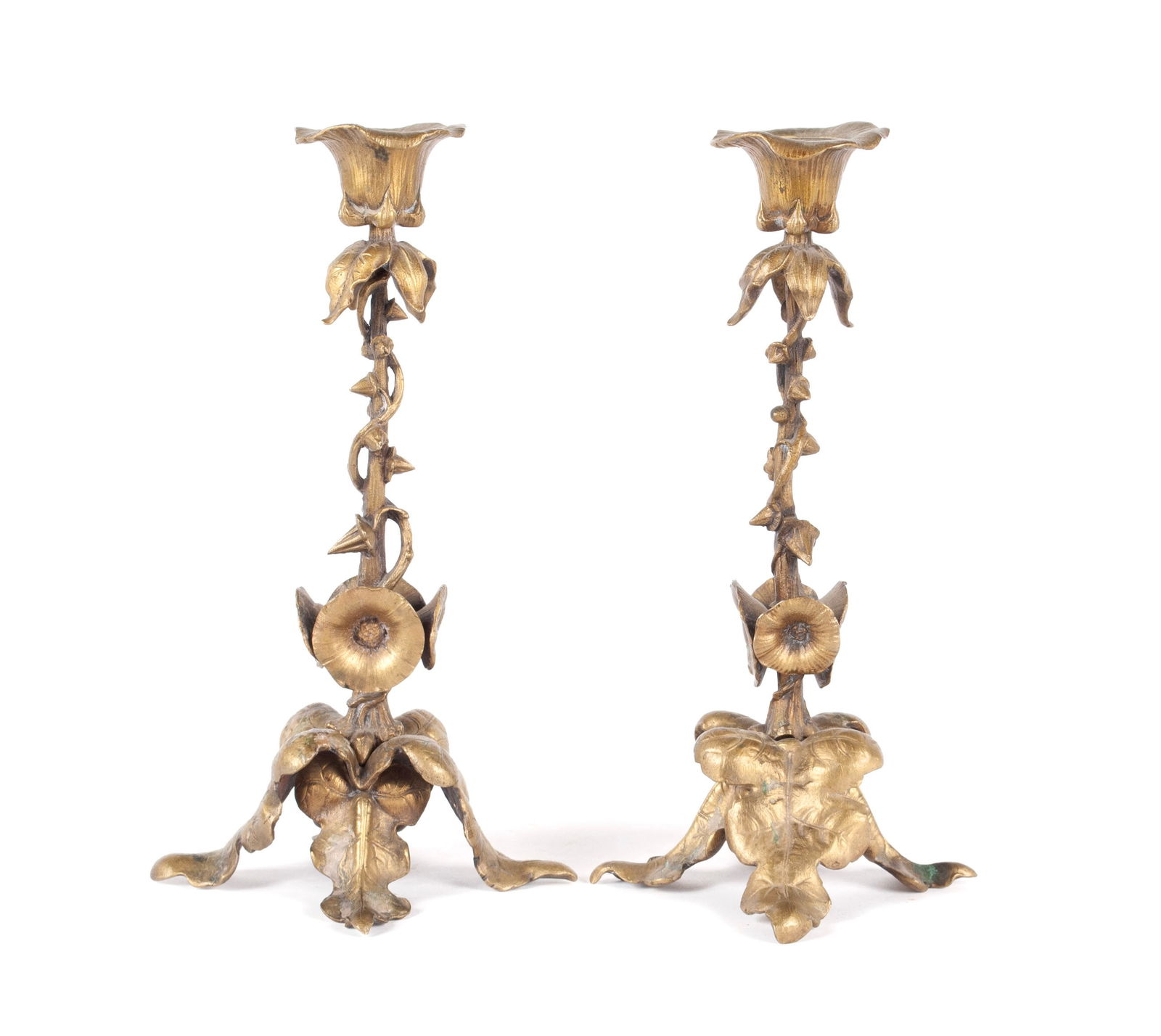 PAIR OF ART NOUVEAU CANDLESTICKS (1 of 5)