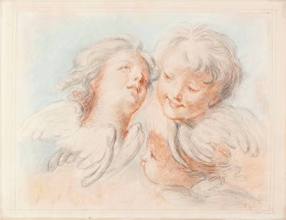 MAURO GANDOLFI (BOLOGNA, 1764-1834): Mauro GandolfiBologna, 1764-1834Three SeraphinCharcoal on paperDepicting three angels in the manner of Jacob de Wit. Signed lower right, double sided frame.12 1/2 x 15 1/2 in. (31.8 x 39.4 cm.), Fram