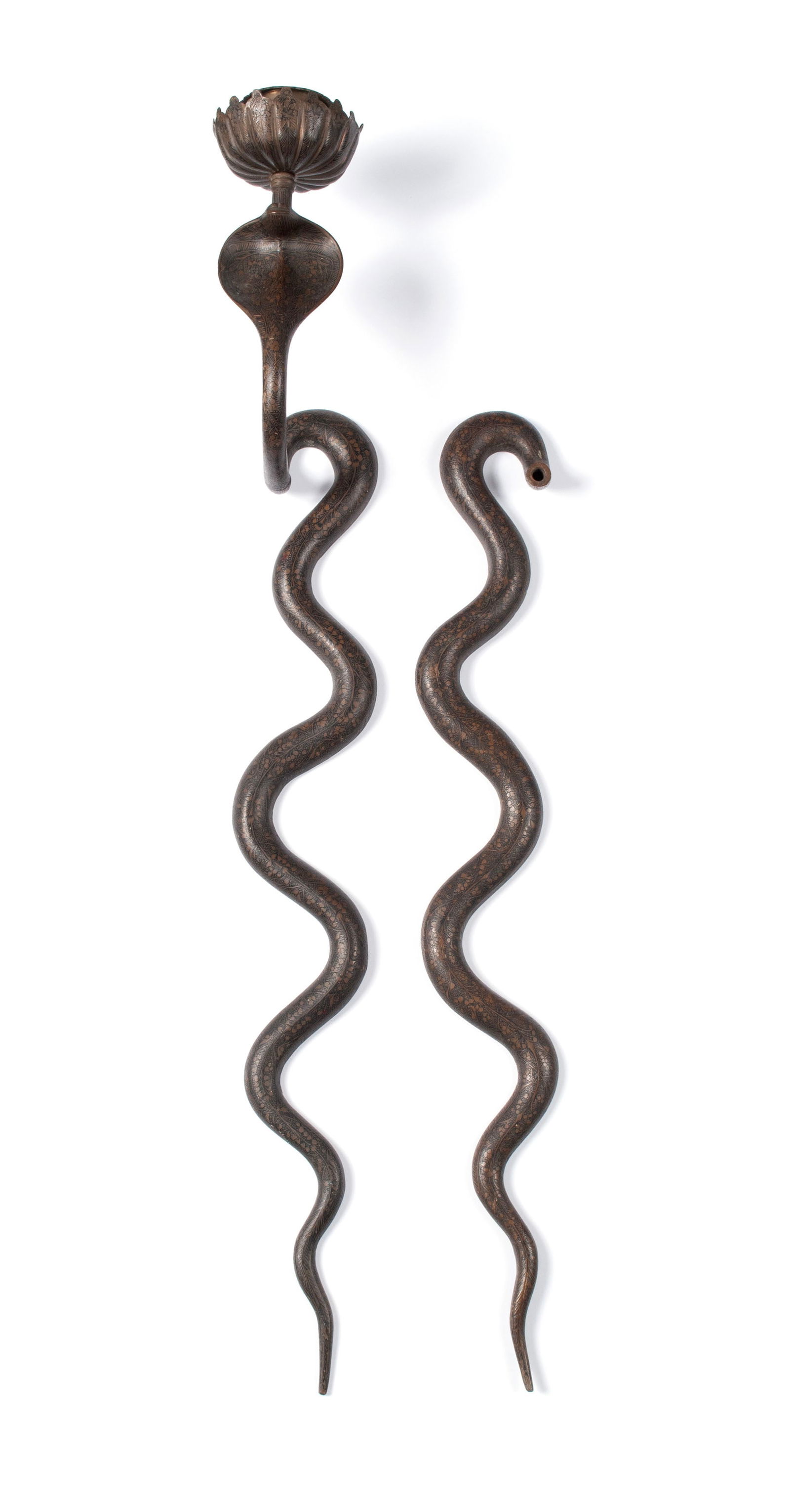 EGYPTIAN REVIVAL BRONZE COBRA FORM WALL SCONCE (1 of 10)